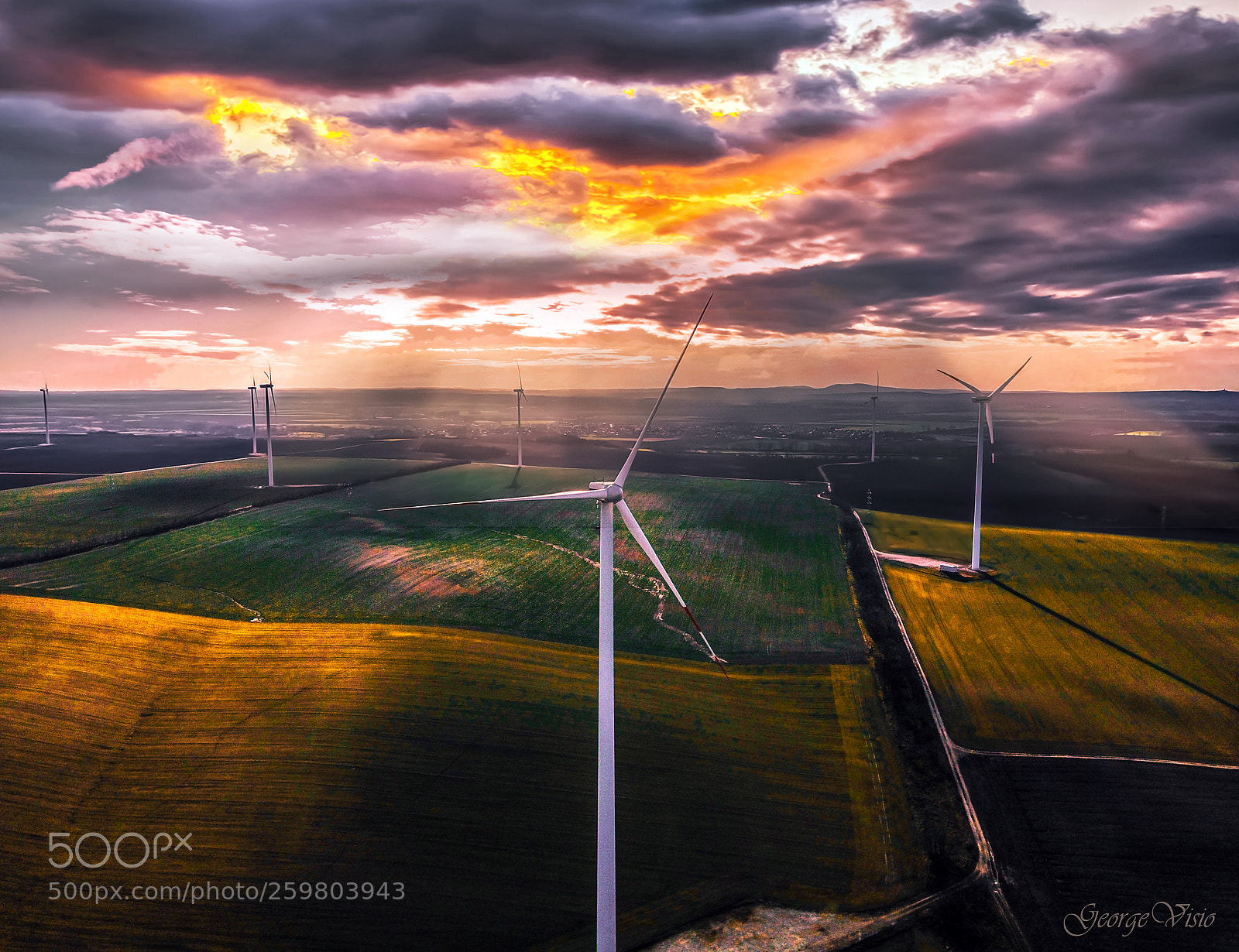 DJI FC220 sample photo. Strong winds attack field photography