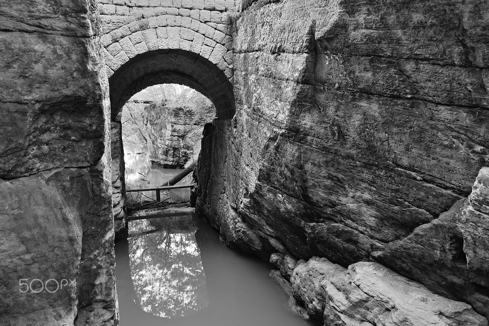 Nikon D5300 sample photo. Munich chasm with small beaver creek in czech machuv kraj tourist area with black and white... photography