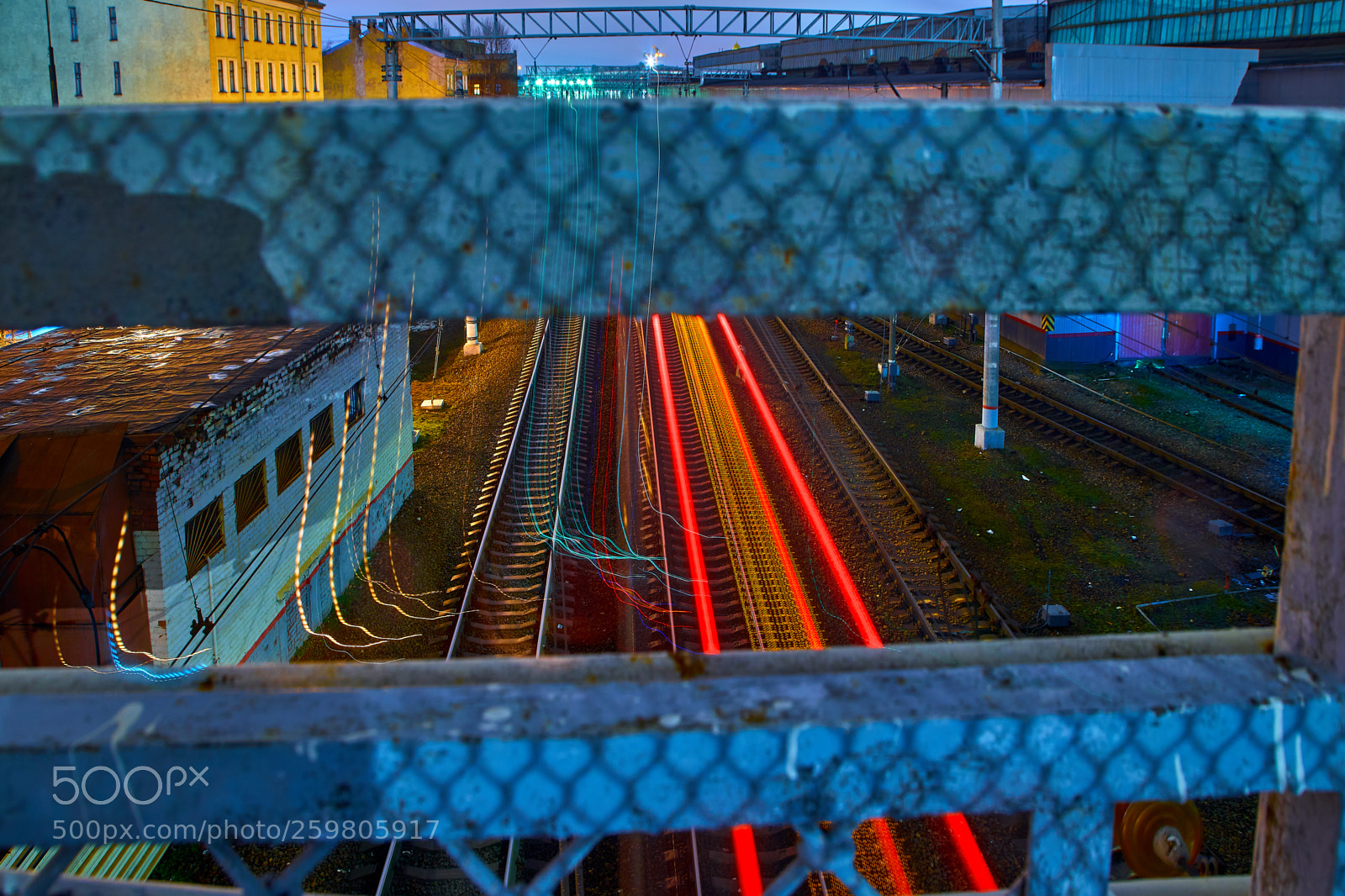 Sony a7 sample photo. Railway tracks at night photography