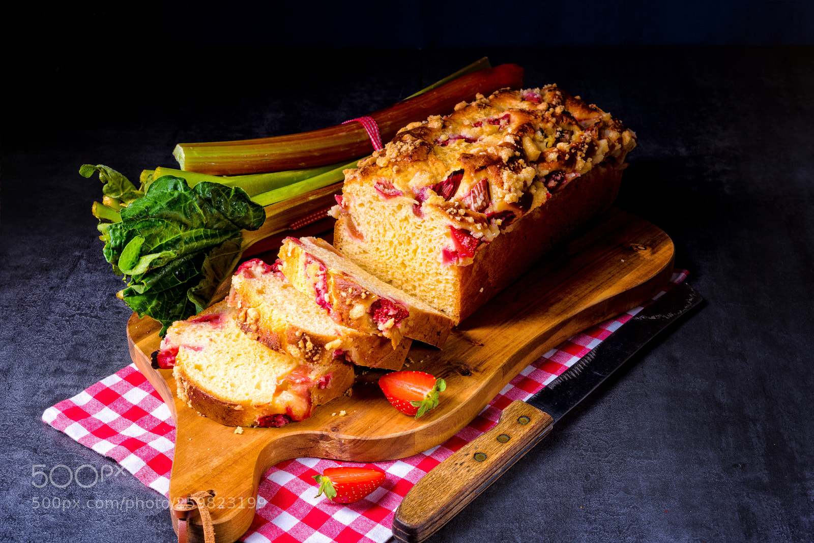 Nikon D810 sample photo. Brioches with rhubarb, strawberry photography