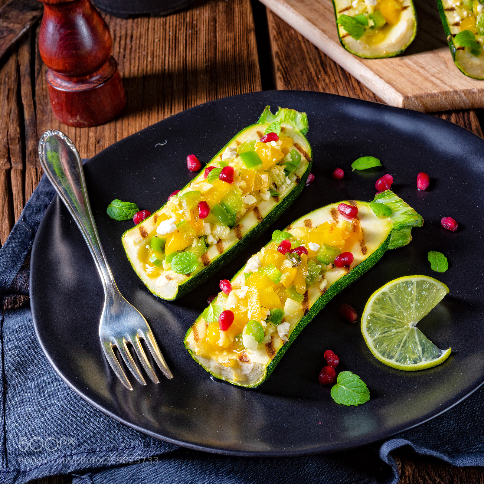 Nikon D810 sample photo. Grilled zucchini stuffed with photography