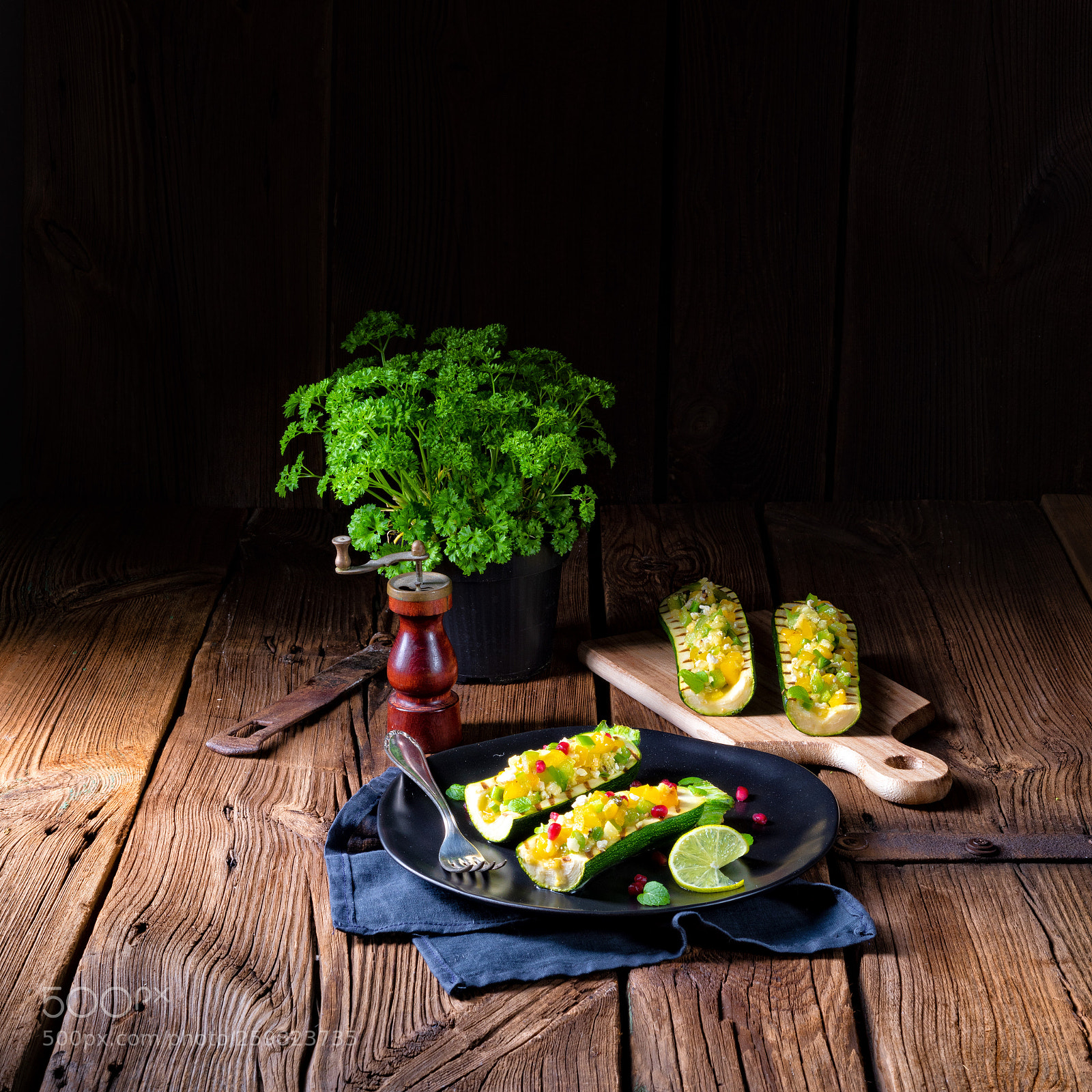 Nikon D810 sample photo. Grilled zucchini stuffed with photography