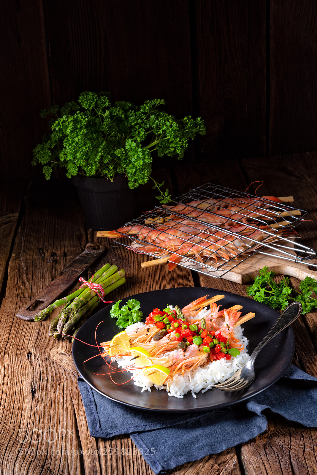 Nikon D810 sample photo. Grilled red argentine shrimps photography
