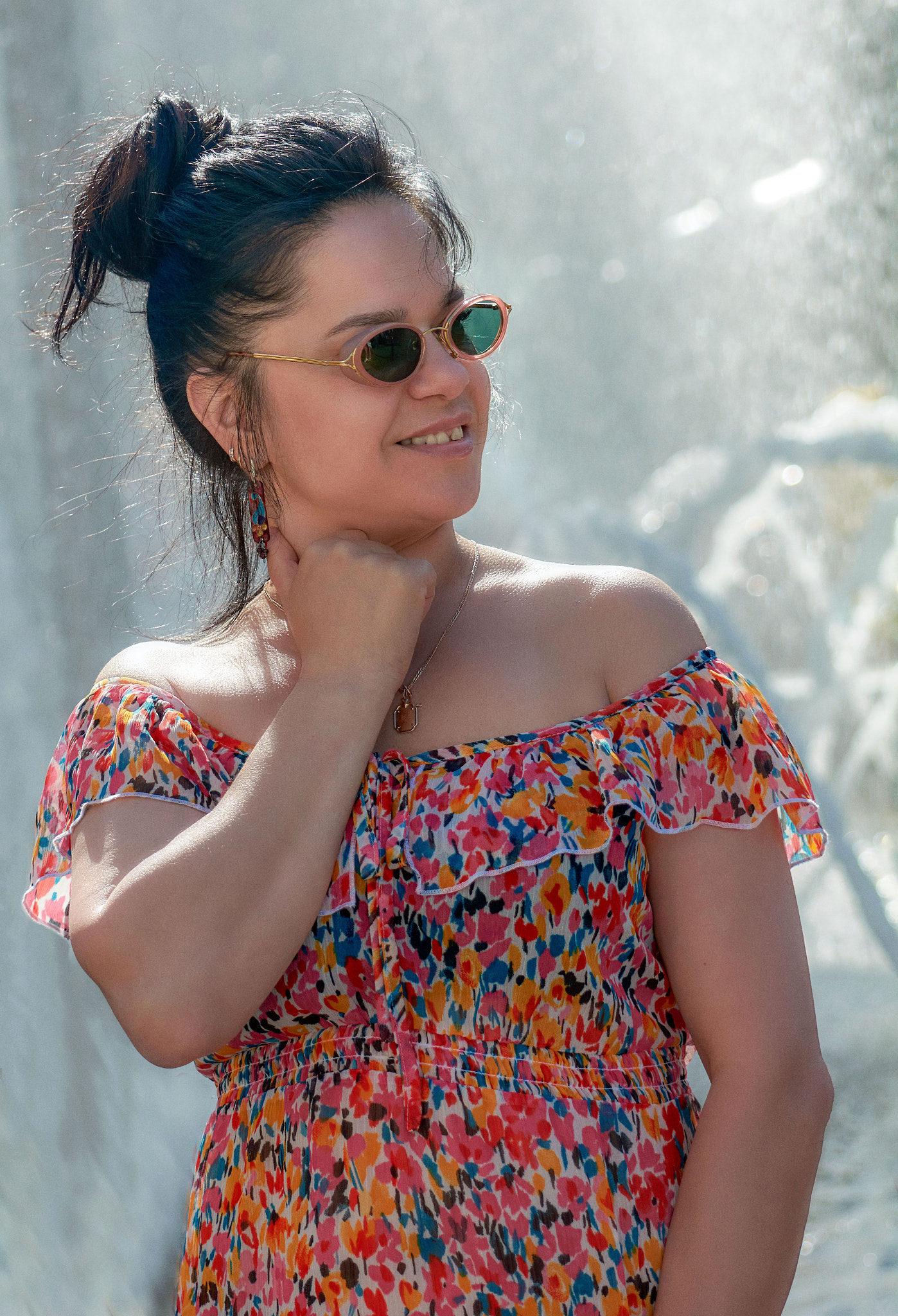 Nikon D7100 sample photo. Light thru fountain photography