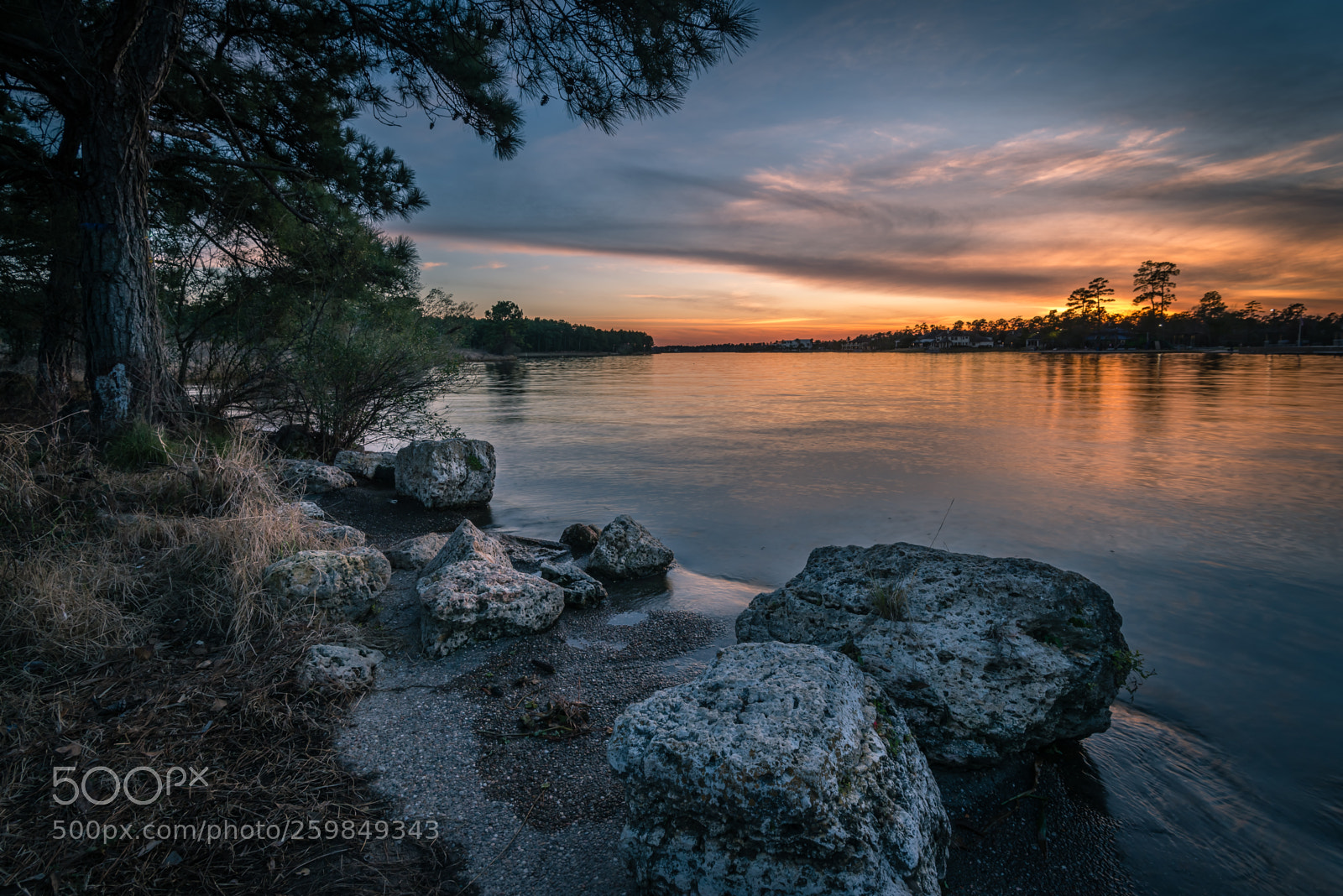 Nikon D750 sample photo. Rocky lake woodlands sunset photography