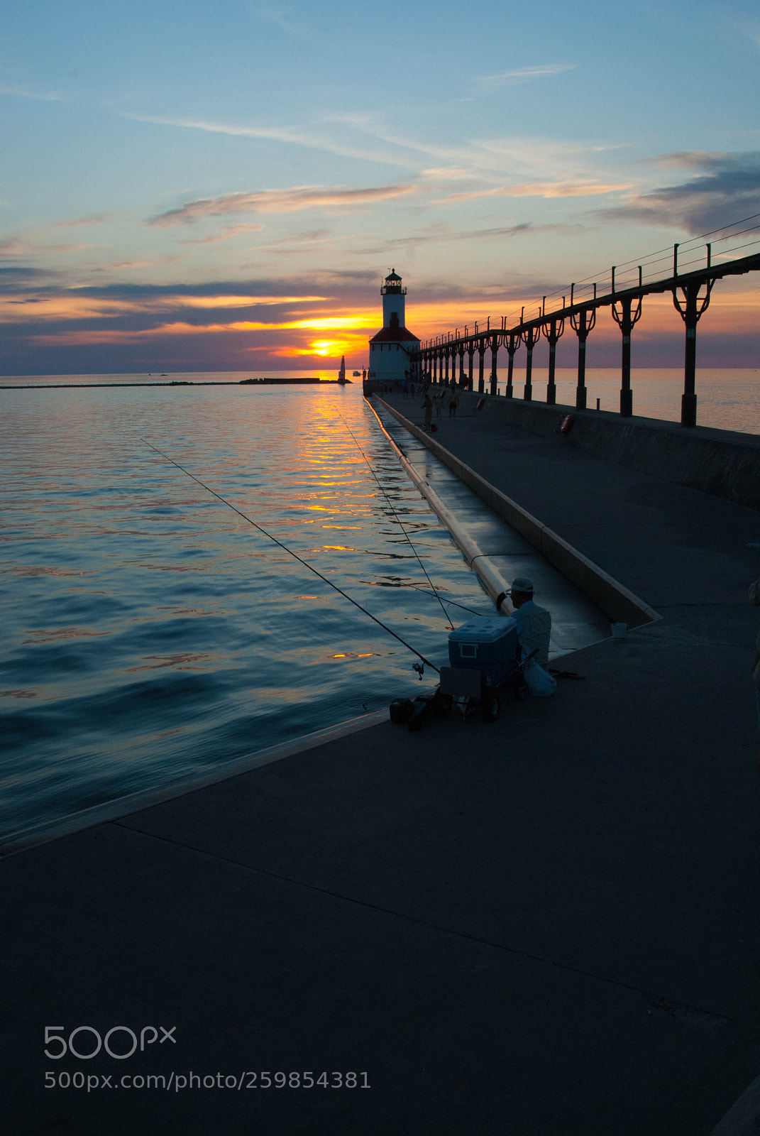 Nikon D200 sample photo. Fishing at sunset photography