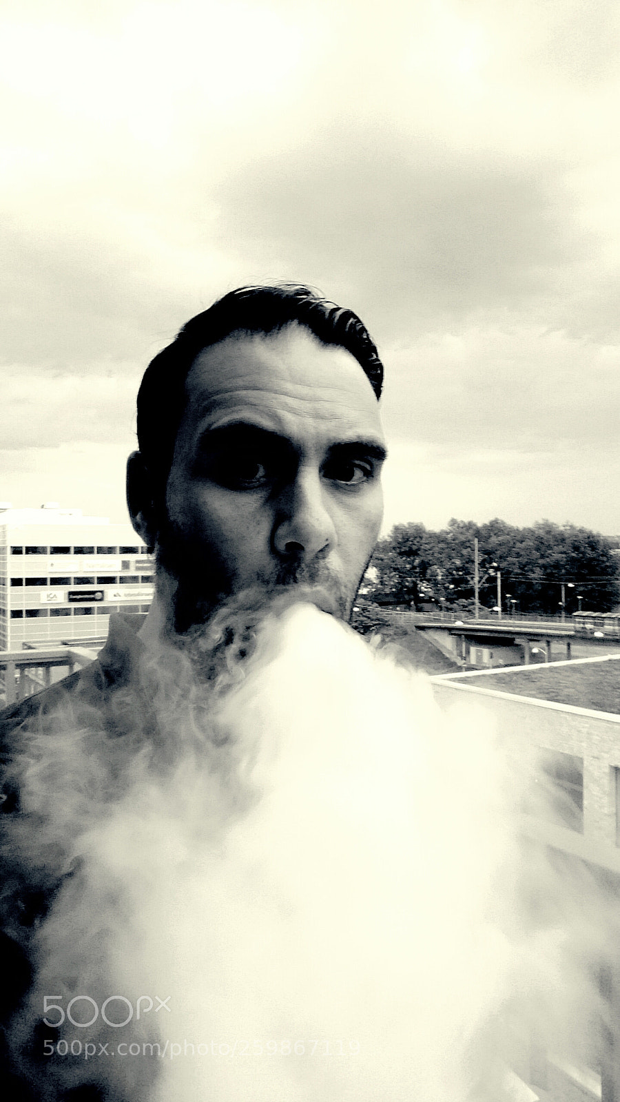Samsung Galaxy A5 sample photo. Vaping in black and photography