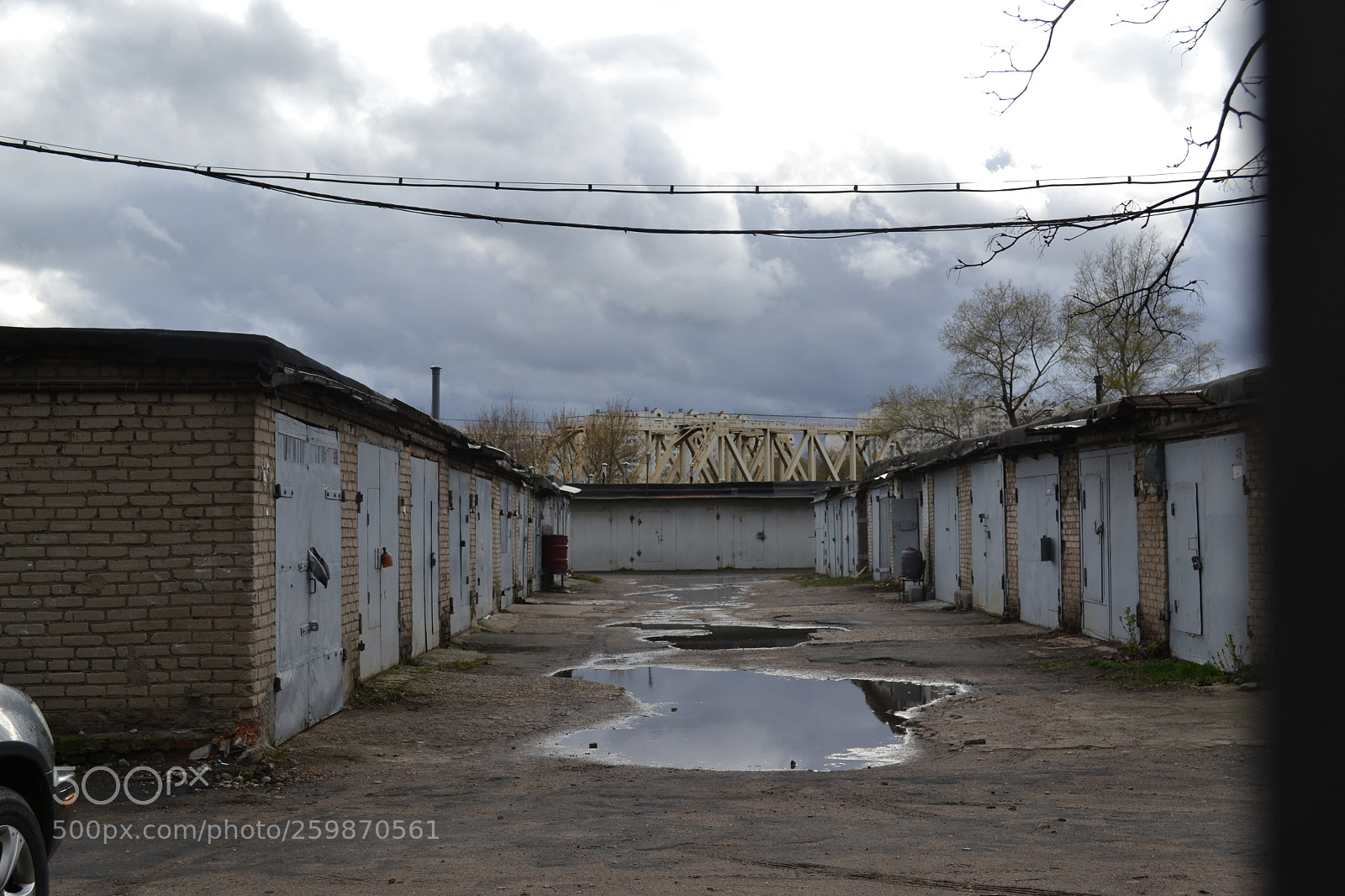 Nikon D3100 sample photo. Garages photography