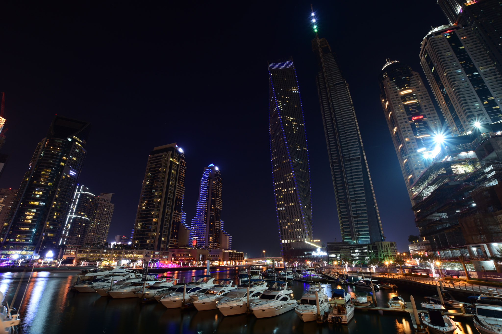 Nikon D7200 + Sigma 10-20mm F3.5 EX DC HSM sample photo. Luxury marina night photography