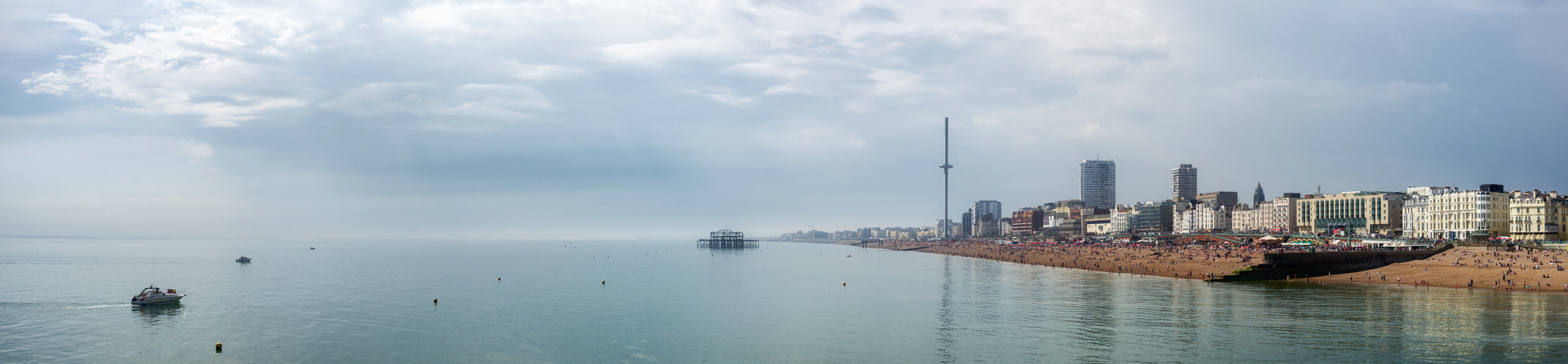 Fujifilm FinePix X100 sample photo. Brighton bank holiday panorama photography
