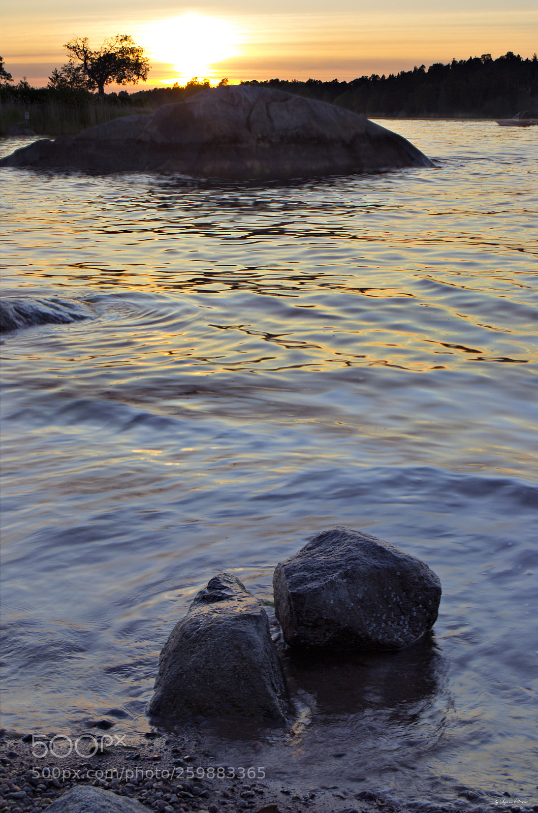 Nikon D3100 sample photo. Vaxholm sunset photography