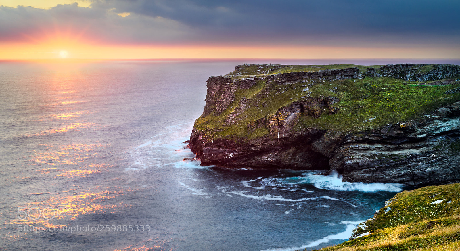Nikon D800 sample photo. Sunset off tintagel photography