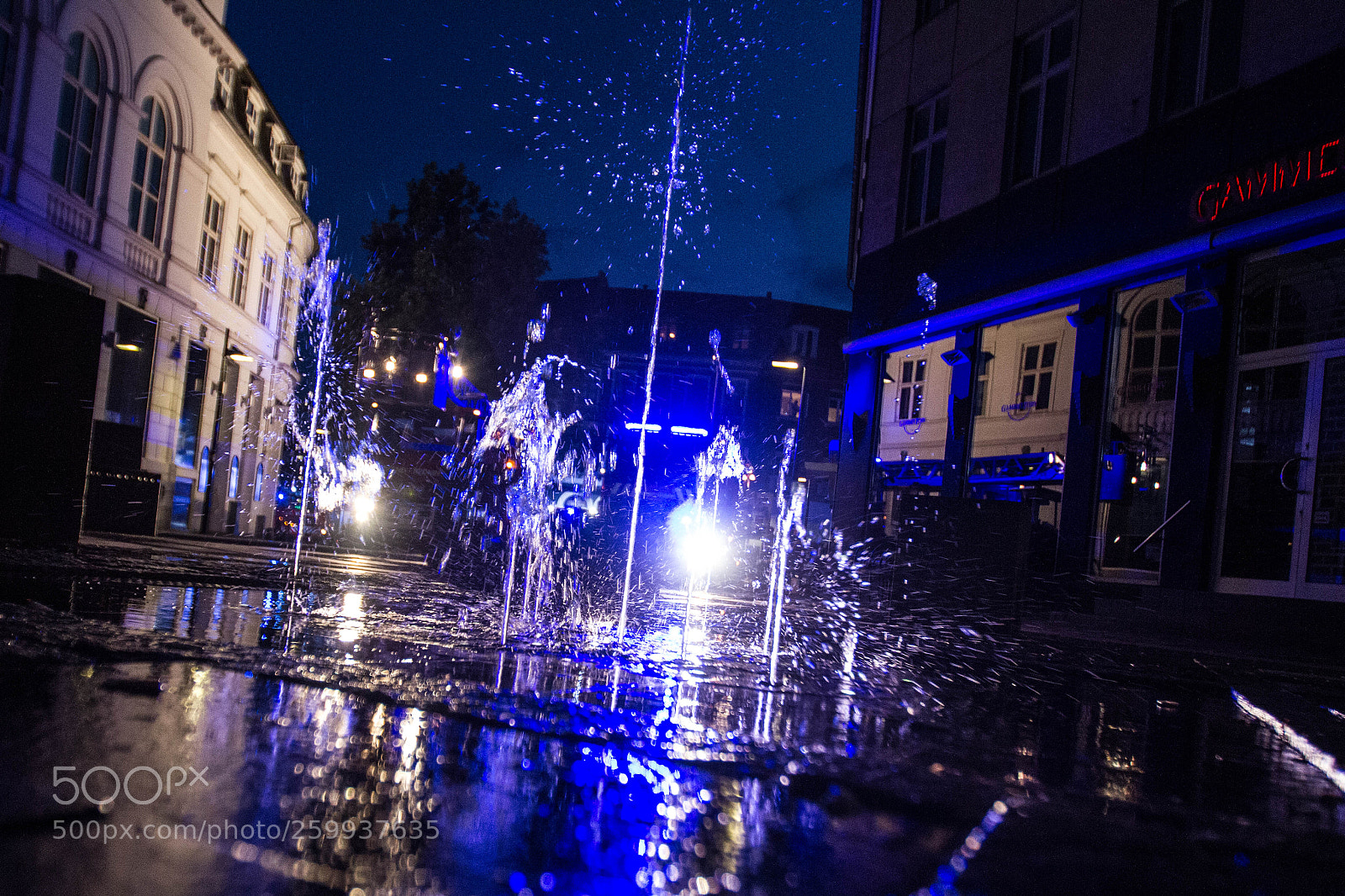 Canon EOS 7D sample photo. Fountain and firefighters photography