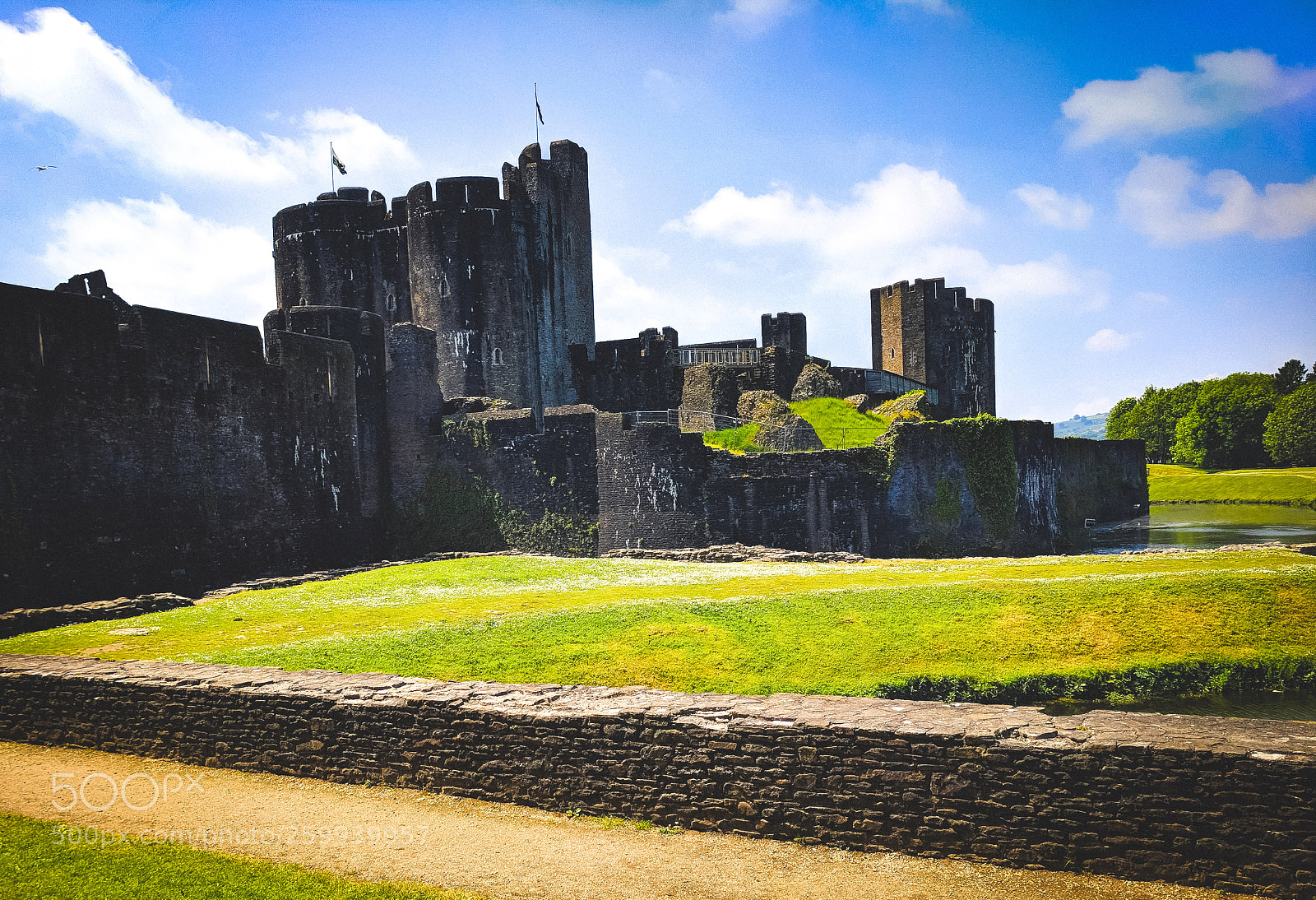 Google Pixel sample photo. Caerphilly castle photography