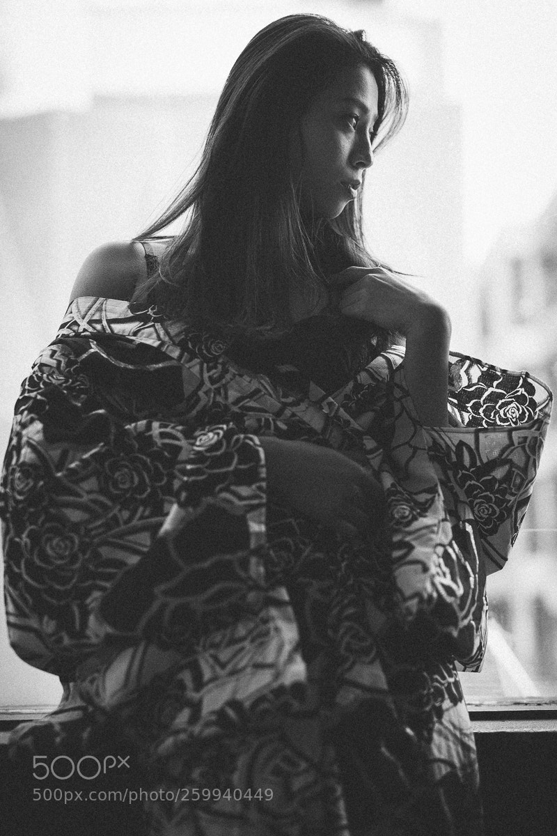 Sony a7 III sample photo. Black and white kimono photography