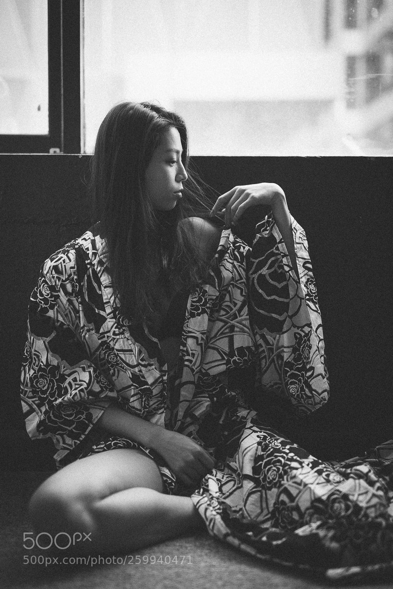 Sony a7 III sample photo. Black and white kimono photography
