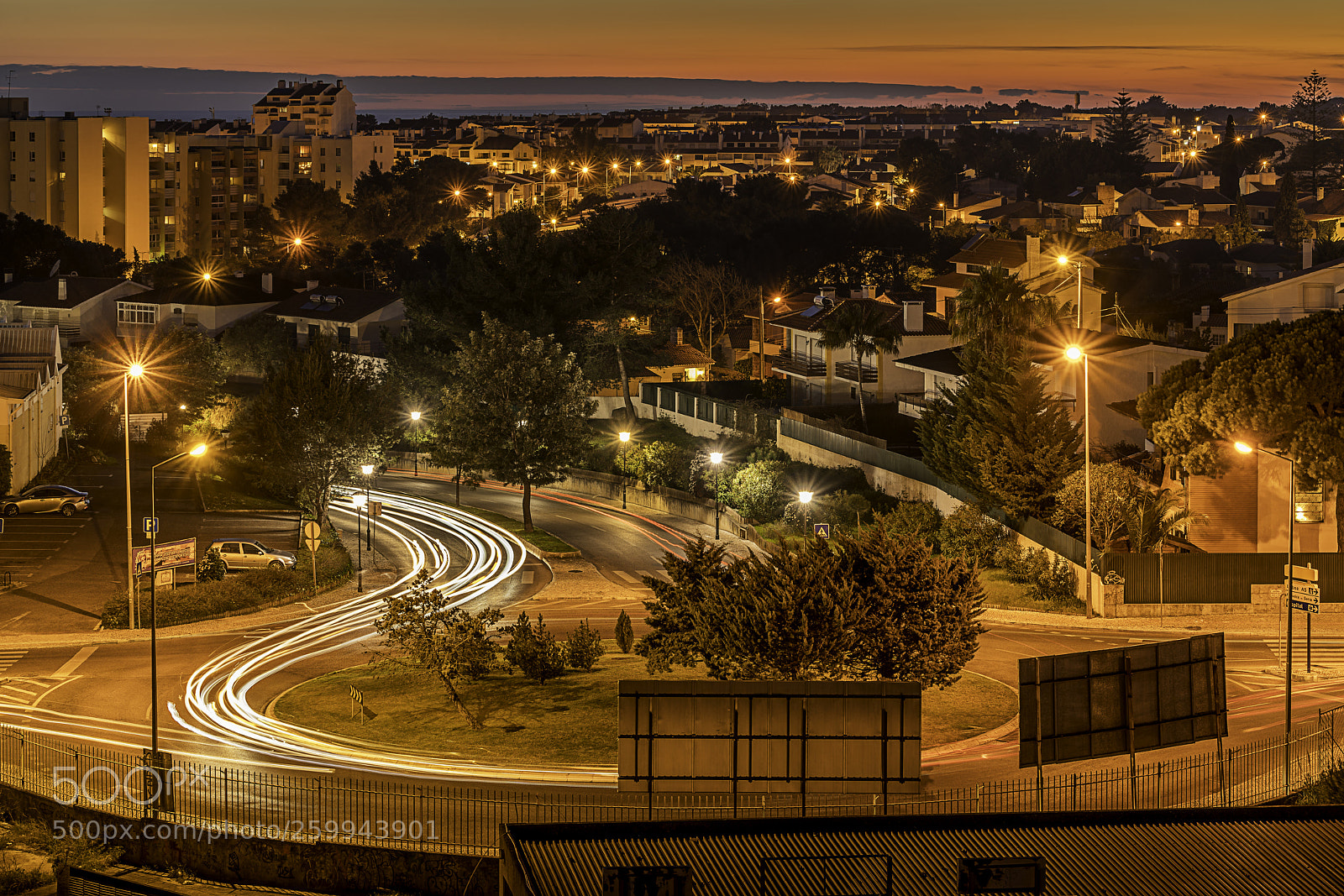 Sony a7R II sample photo. Light trails at twilight photography