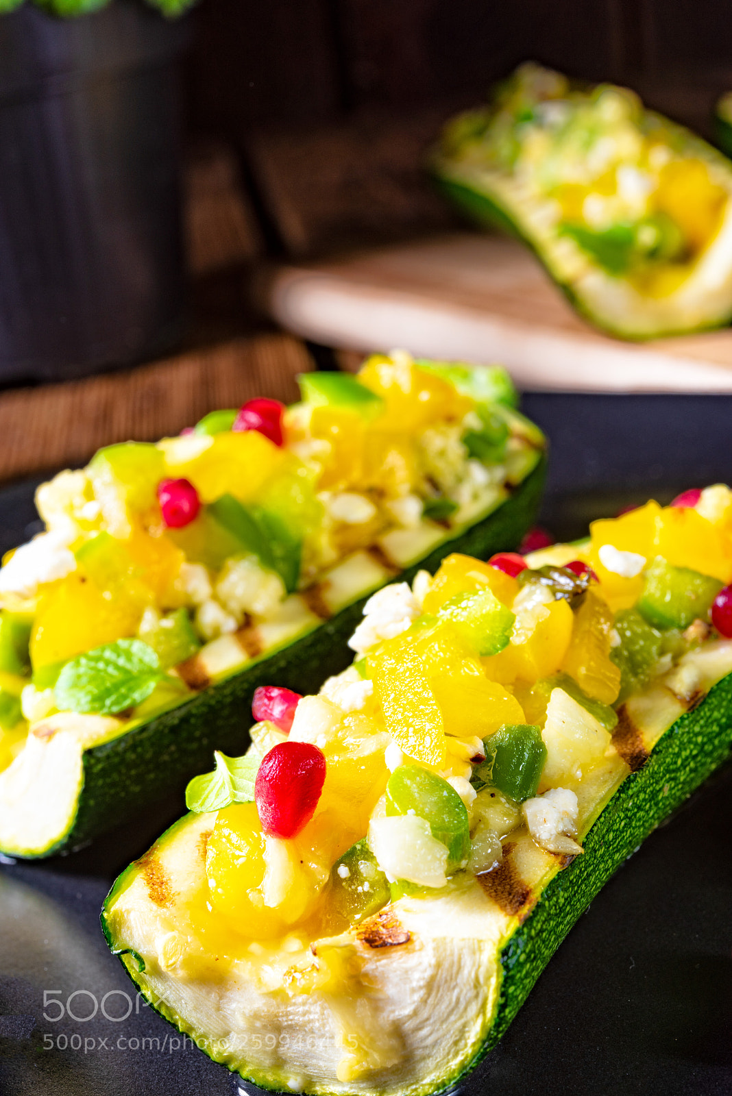 Nikon D810 sample photo. Grilled zucchini stuffed with photography