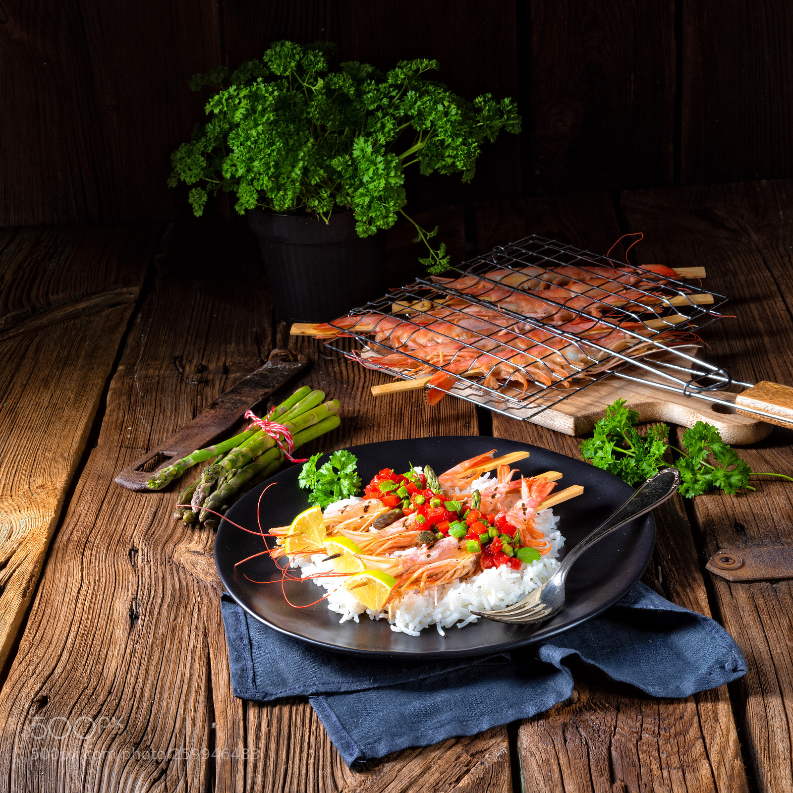 Nikon D810 sample photo. Grilled red argentine shrimps photography