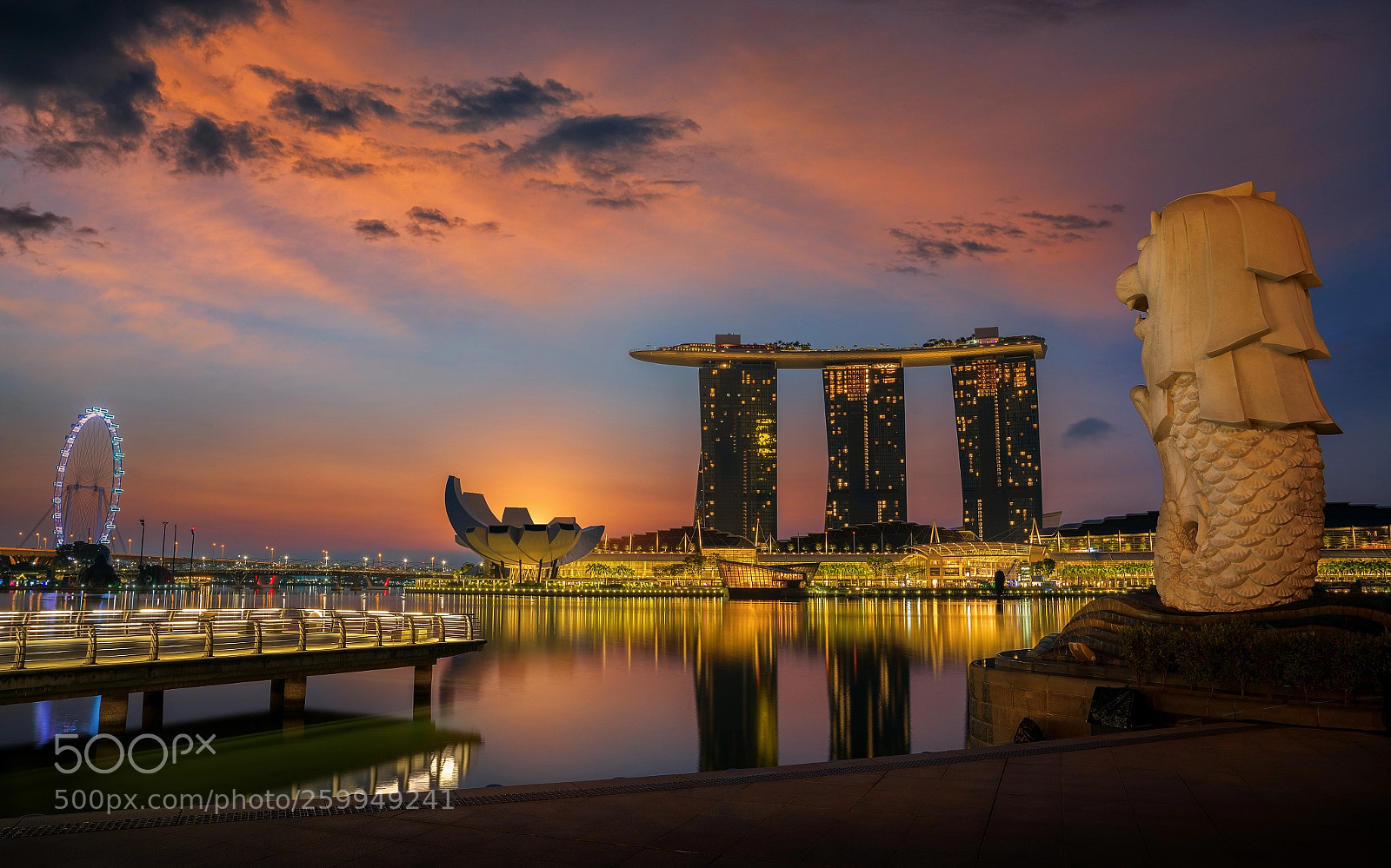 Sony a7R II sample photo. Merlion before sunrise photography