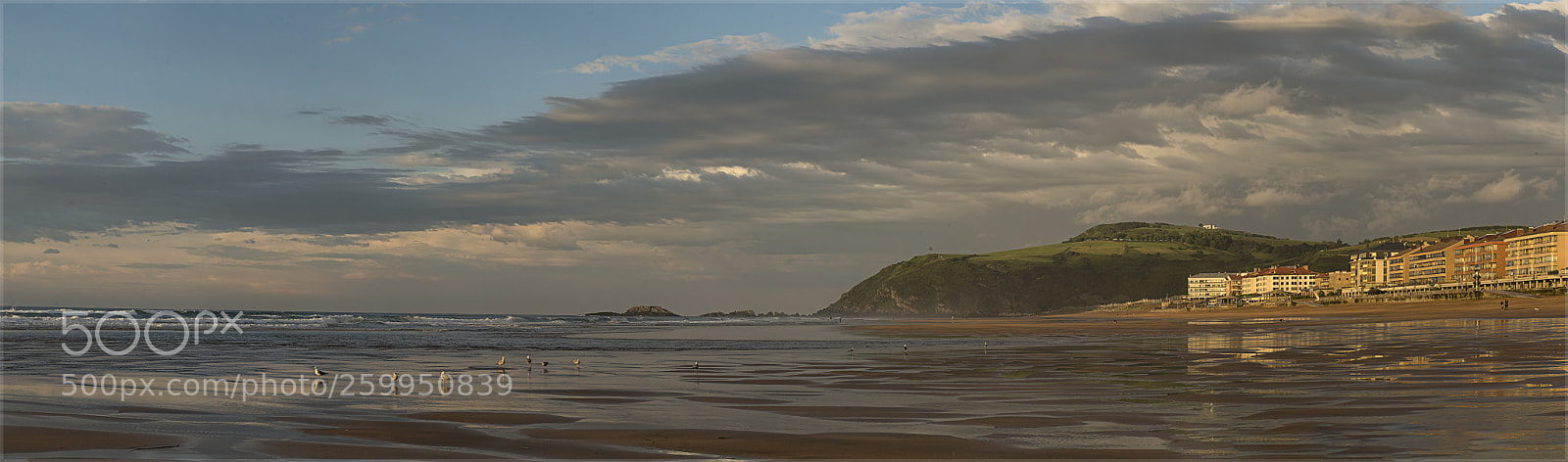 Nikon D610 sample photo. Pano playa zarautz photography