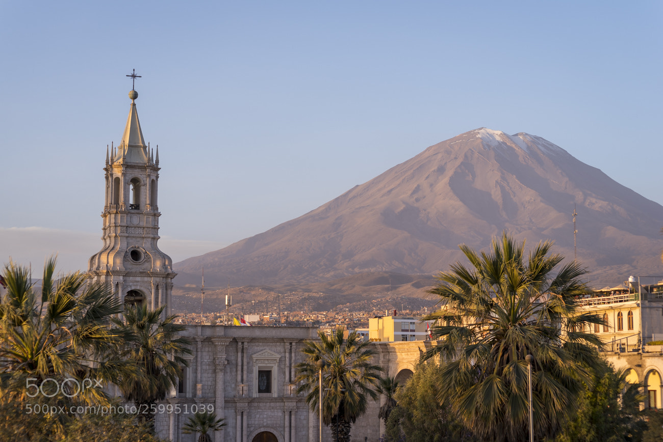 Nikon D750 sample photo. Arequipa volcano white city photography