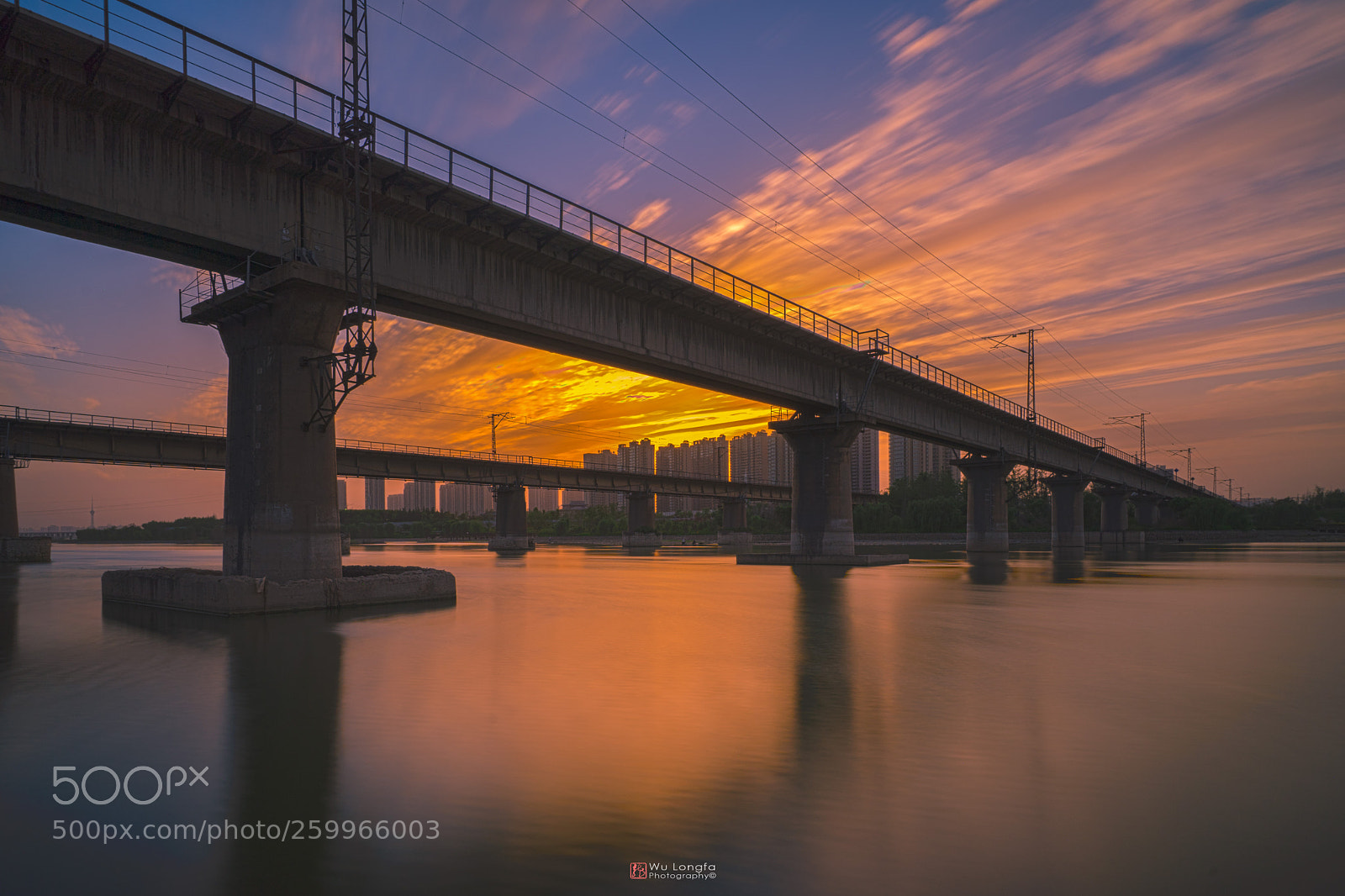 Sony a7 II sample photo. Double railway bridge photography