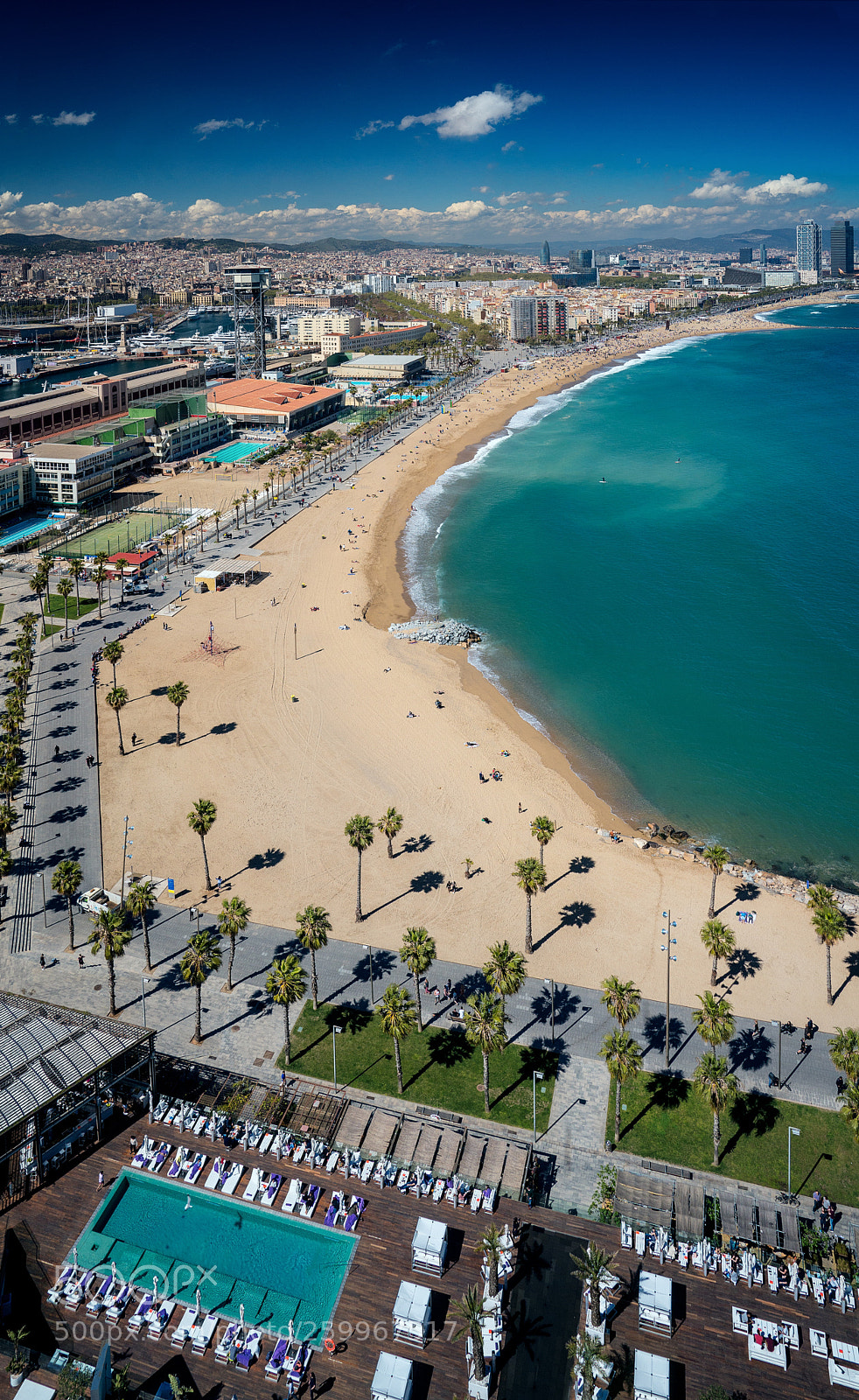 Sony a7R III sample photo. Barcelona beach on morning photography
