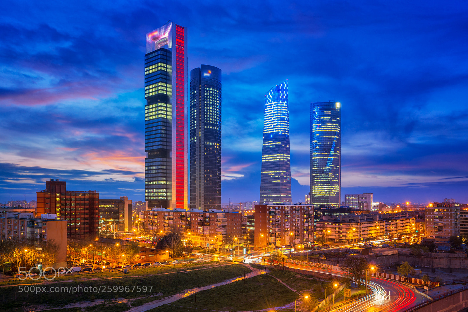 Sony a7R II sample photo. Spain financial district skyline photography
