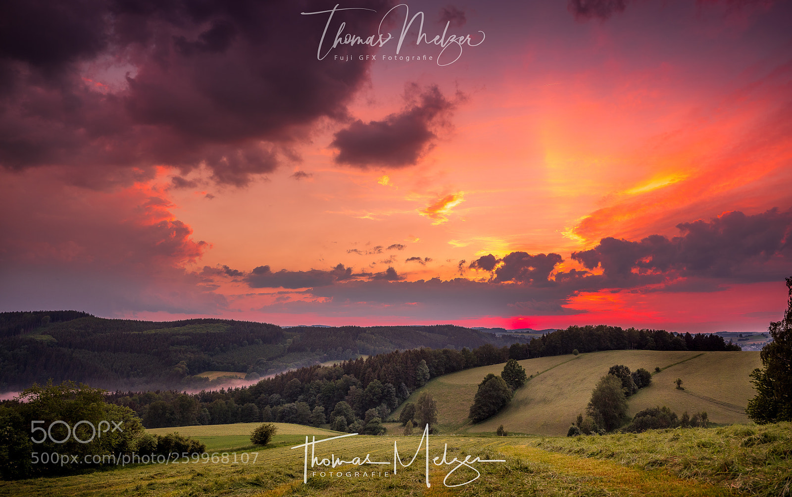 Fujifilm GFX 50S sample photo. Sunset ore mountains photography