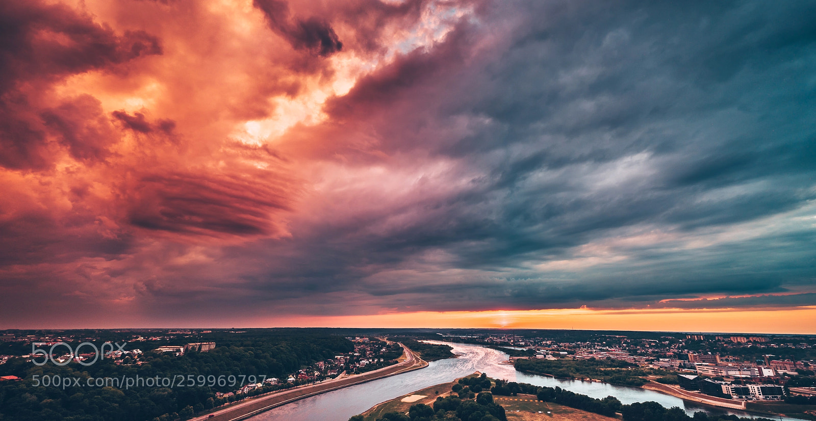 DJI FC220 sample photo. Dramatic clouds | kaunas aerial photography