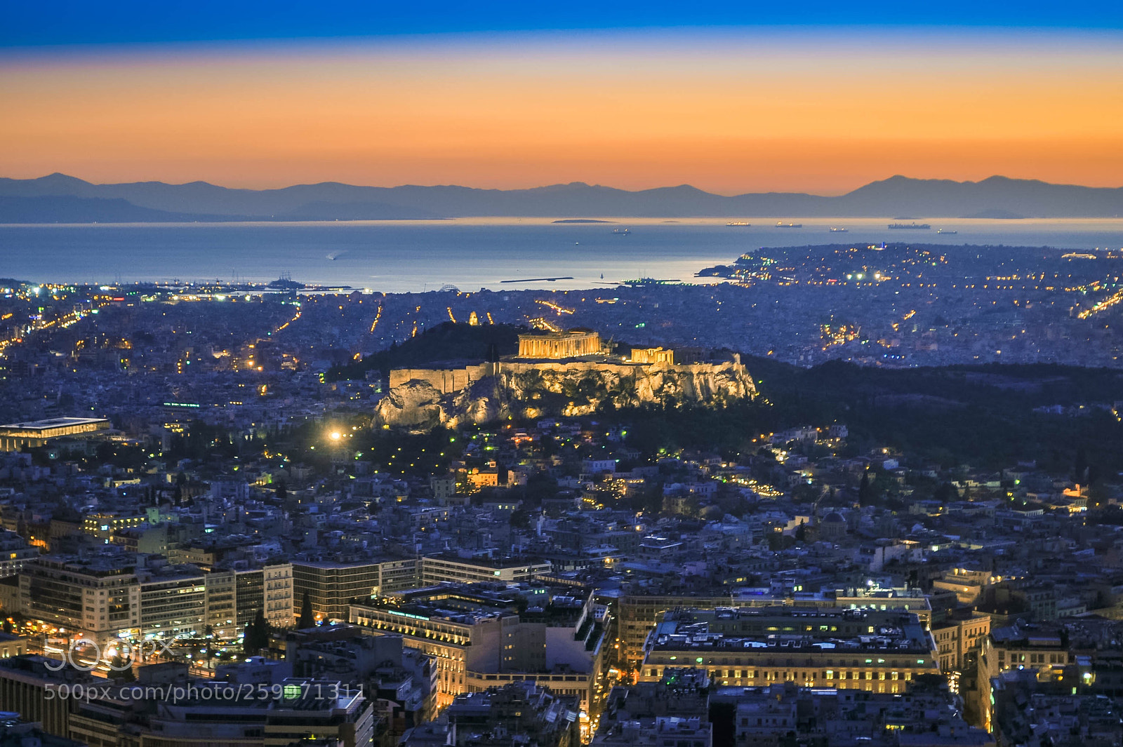 Nikon D5000 sample photo. Lycabettus sunset photography