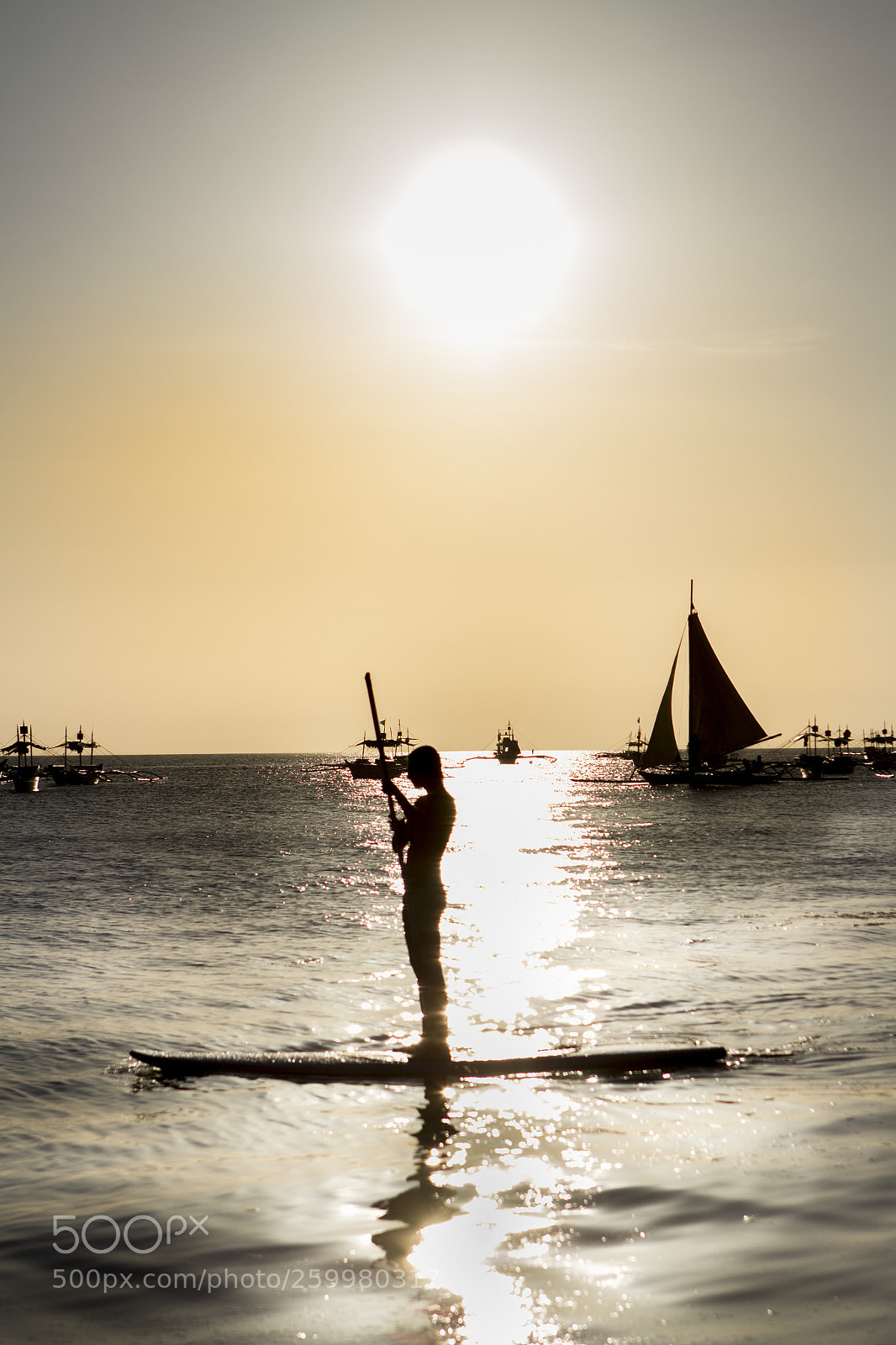 Canon EOS 7D sample photo. Boracay paddleboarder photography
