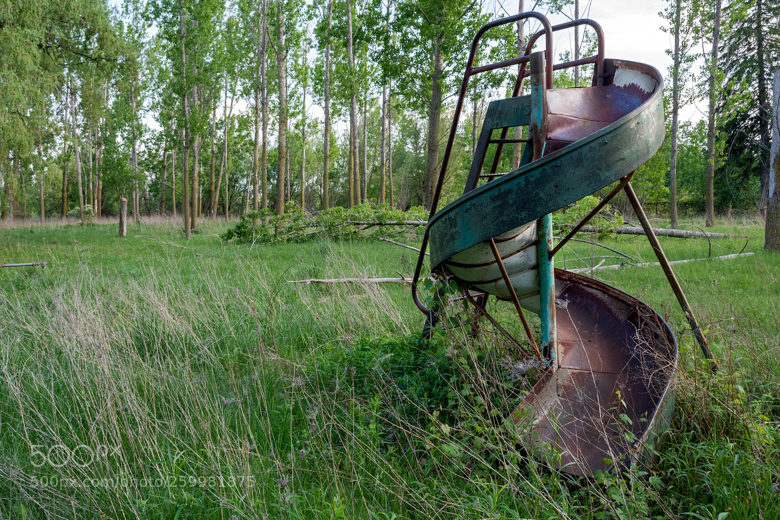 Nikon D7500 sample photo. Abandoned spiral slide photography