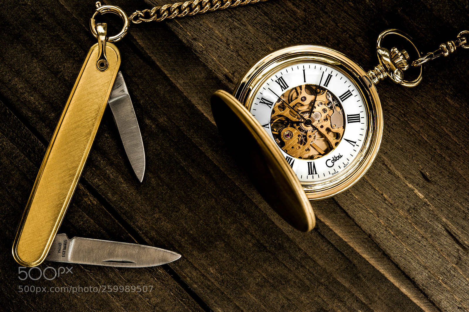 Nikon D700 sample photo. Pocket watch with blades photography