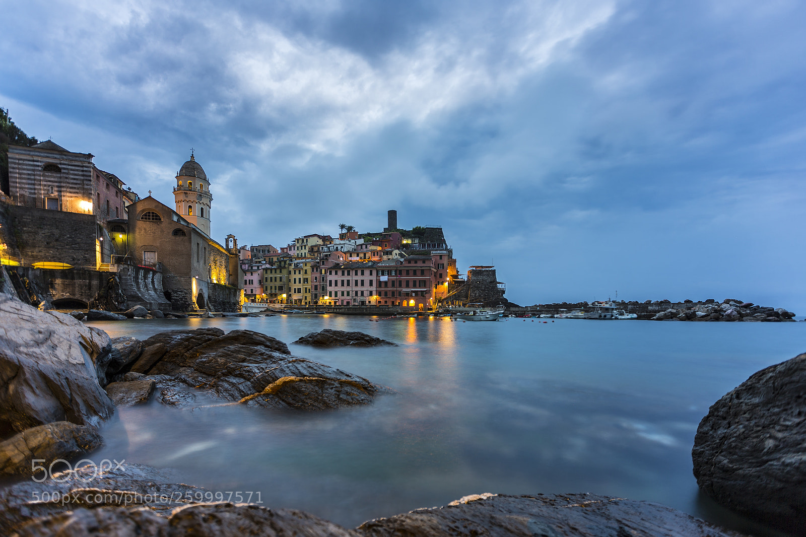 Canon EOS-1D X sample photo. Blue hour- vernazza (italy) photography