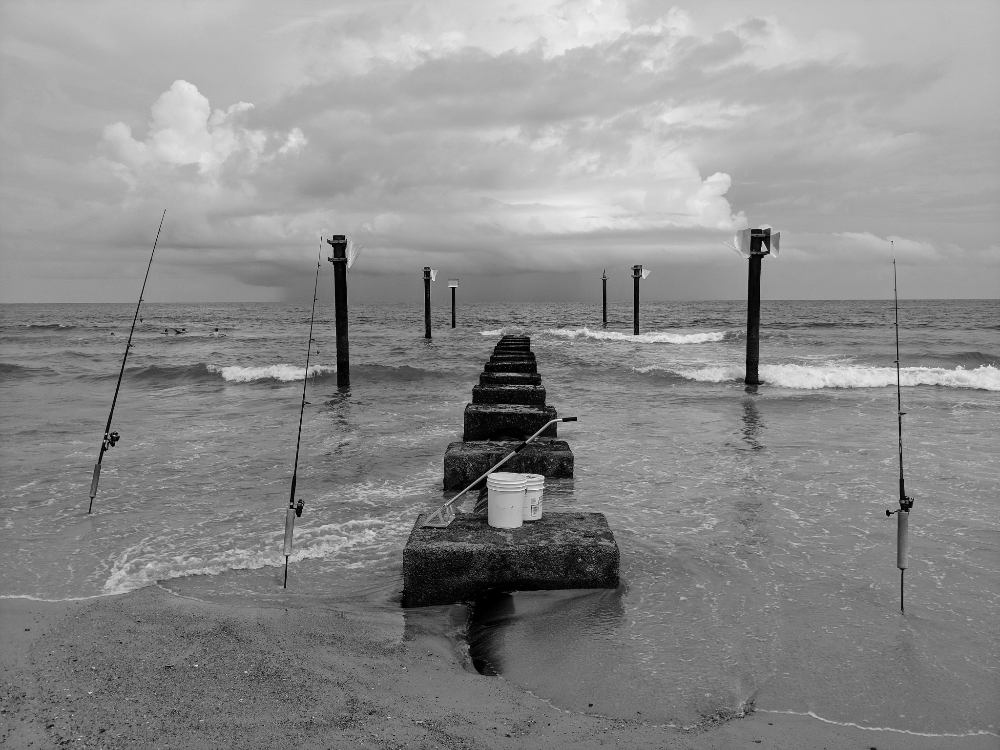 LG V30 sample photo. Stormy fishing photography