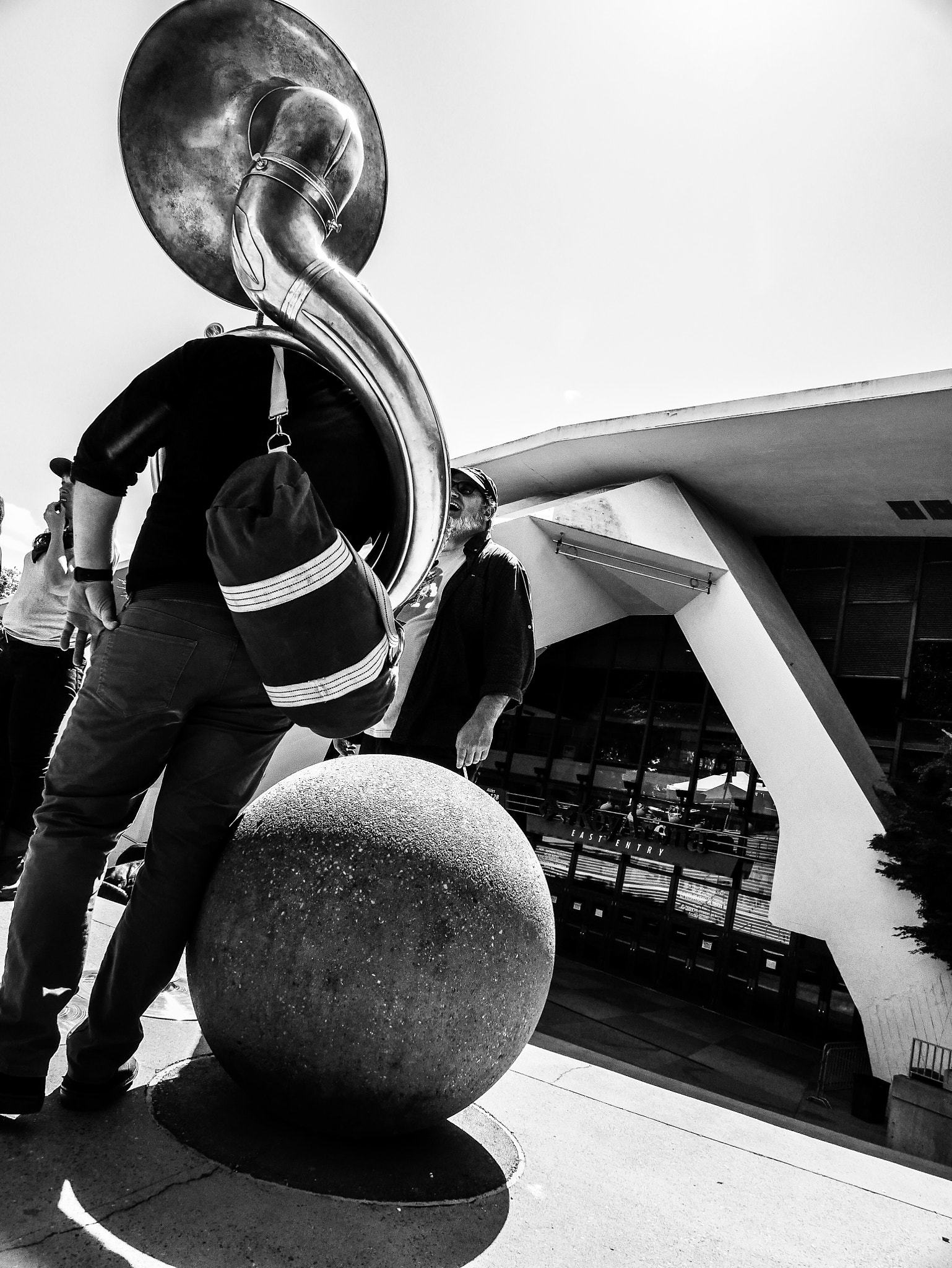 Leica D-Lux (Typ 109) sample photo. Sousaphone in the sun photography