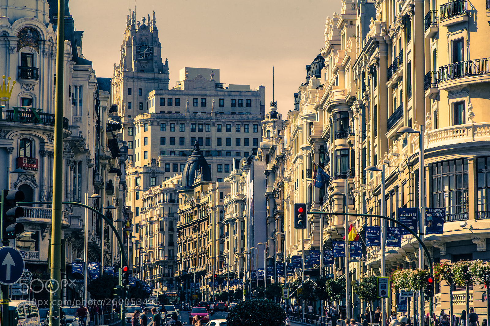 Canon EOS 60D sample photo. Downtown avenue in madrid photography