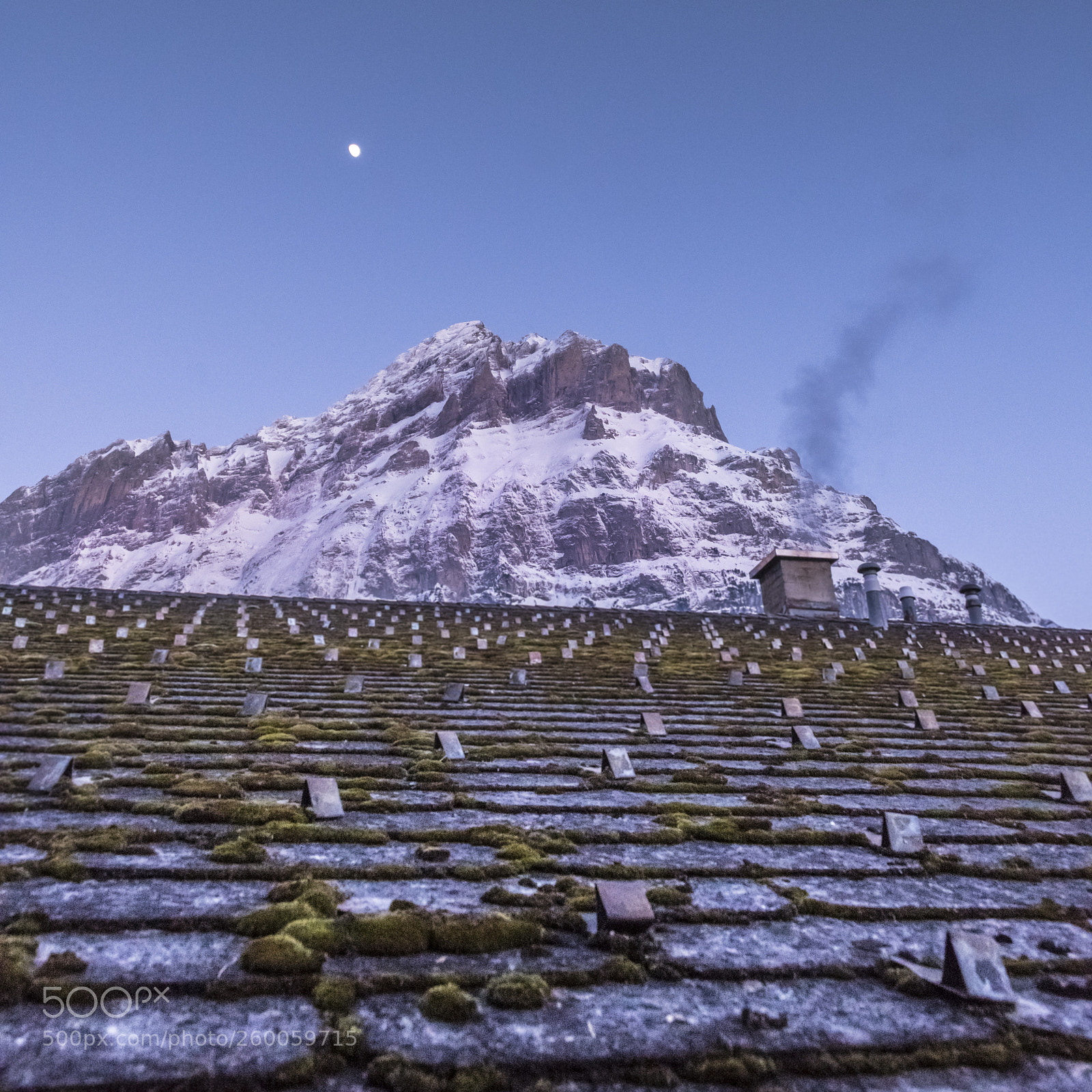 Nikon D500 sample photo. Moon over grindelwald photography