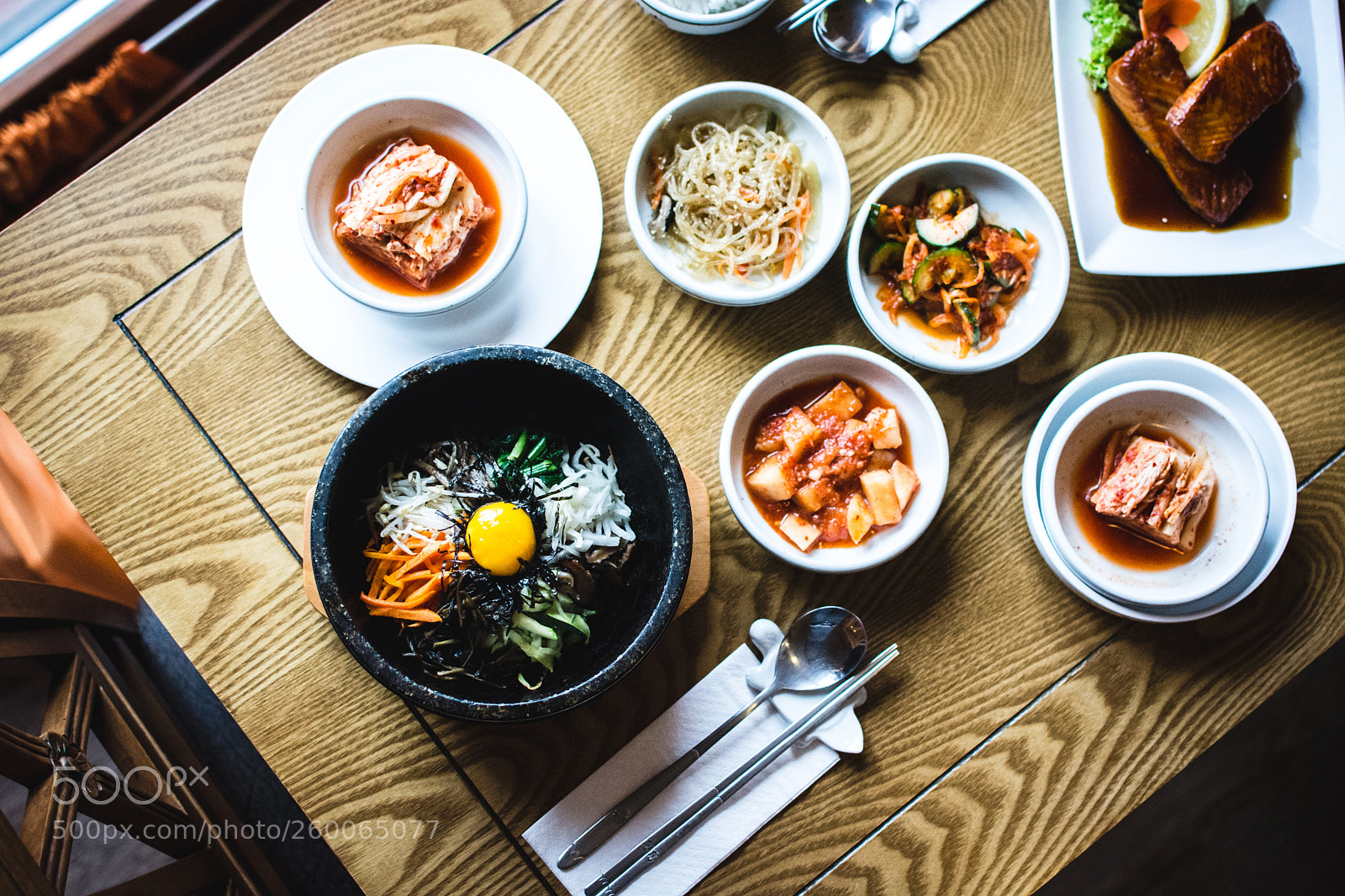 Nikon D5200 sample photo. Korean bibimbap with kimchi photography