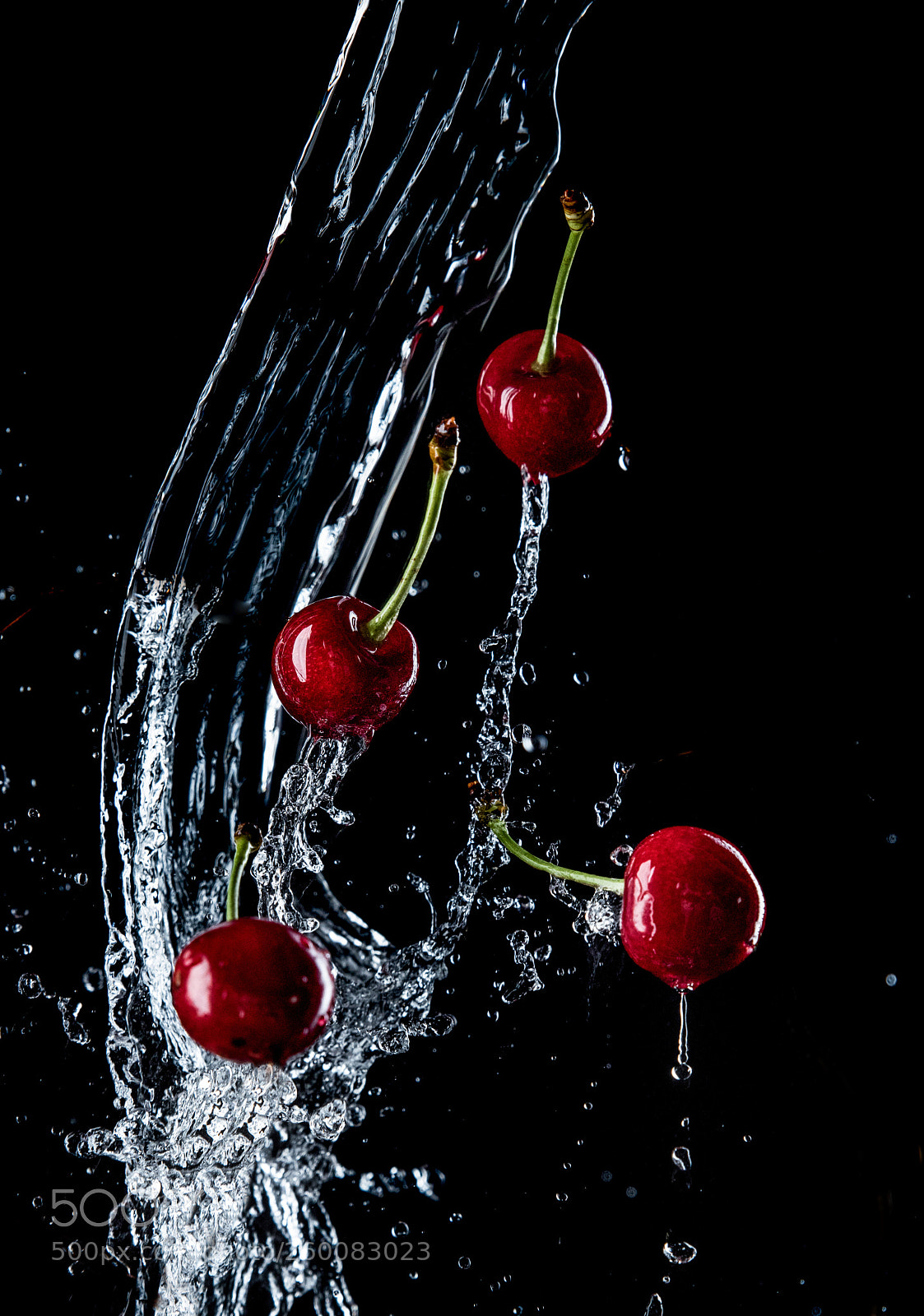 Nikon D810 sample photo. Cherry splash photography