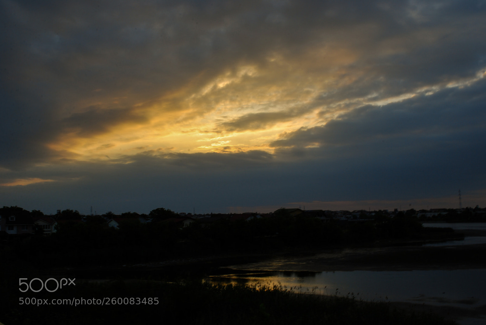 Nikon D60 sample photo. Golden sky photography