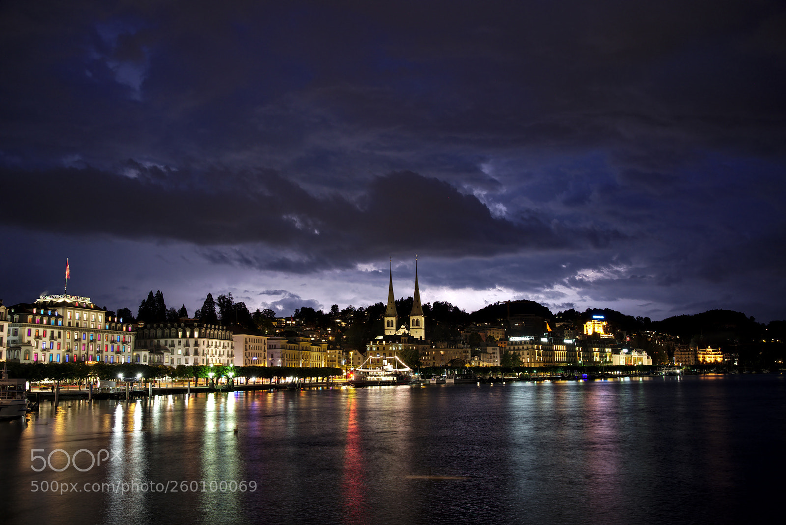 Pentax K-1 sample photo. Lightning over lucerne, switzerland photography