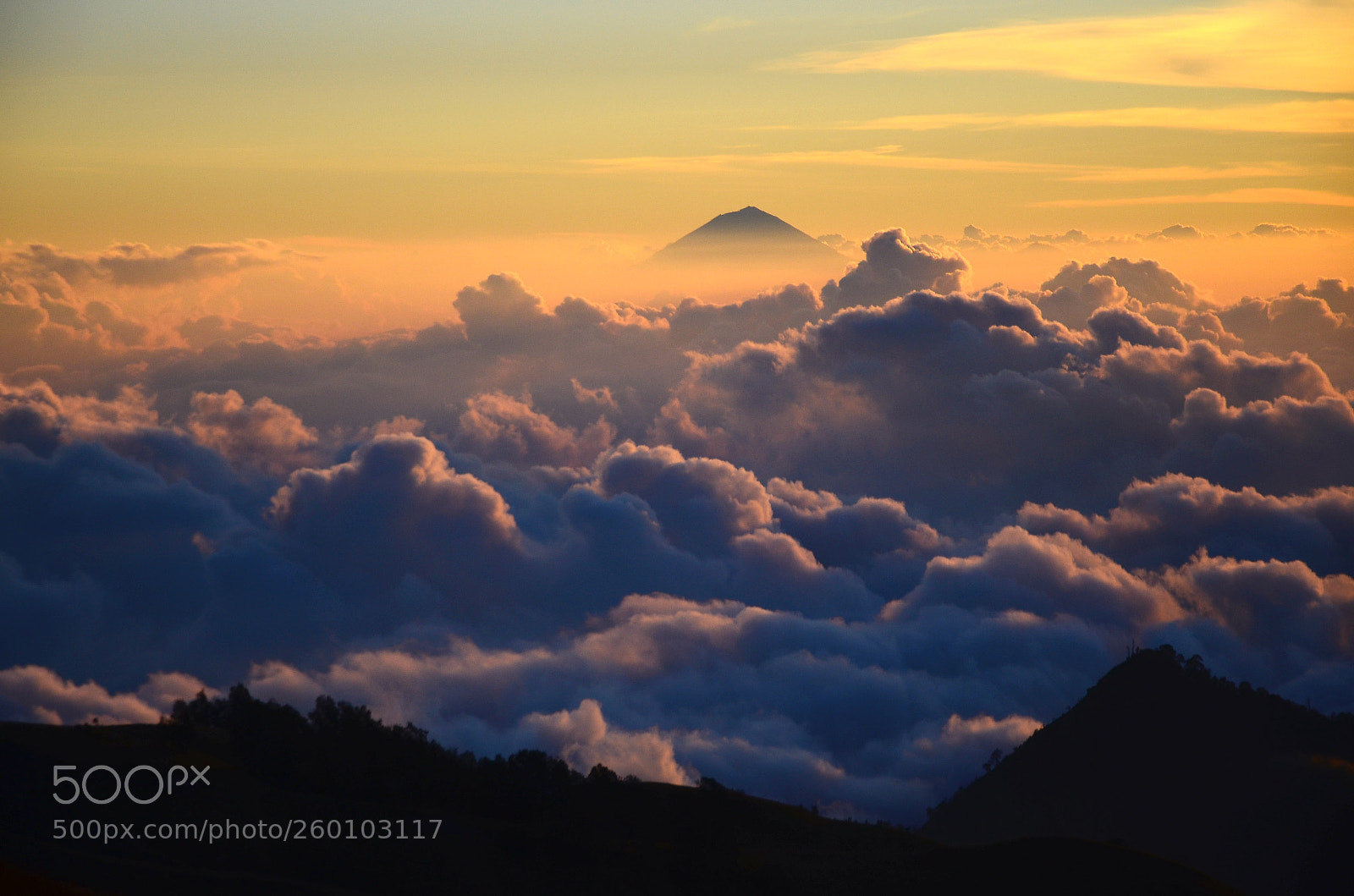 Nikon D7000 sample photo. Spectacular sunset over volcano photography