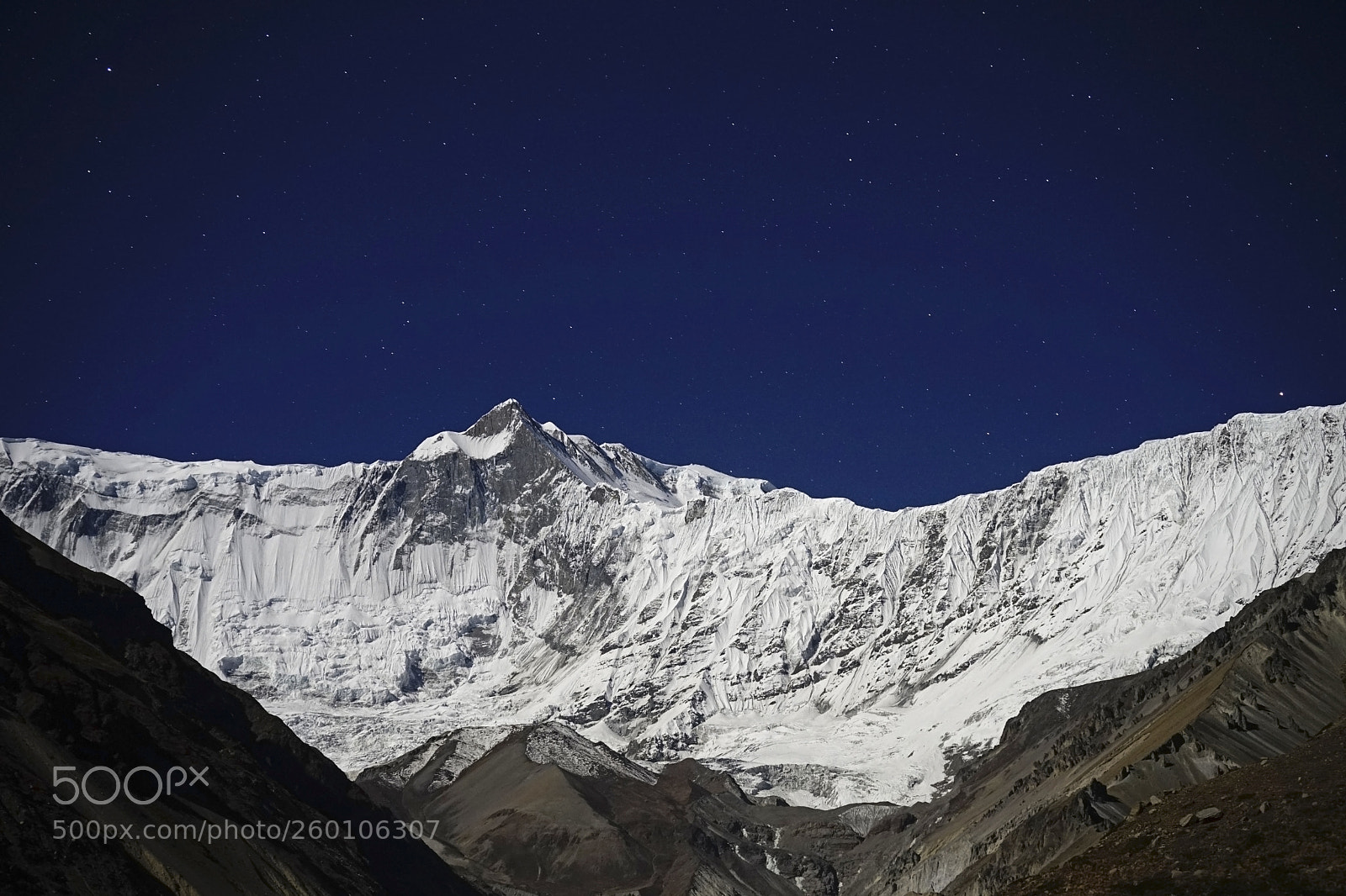Sony a7 II sample photo. Himalayan peak by moonlight photography