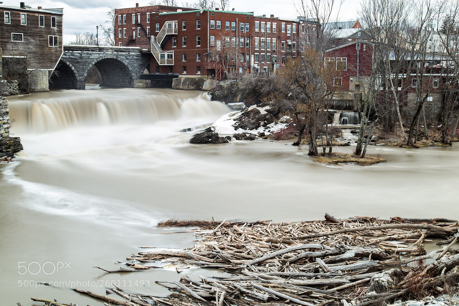 Canon EOS 6D sample photo. Middlebury falls with bridge photography