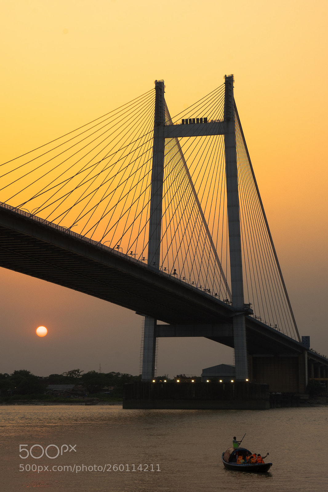Sony a7 II sample photo. Sunset beneath the bridge. photography