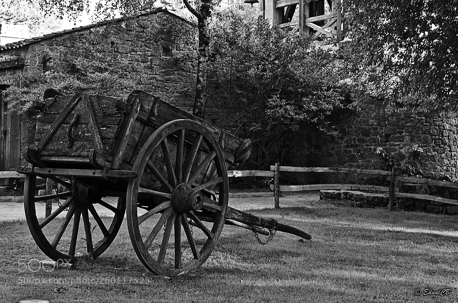 Pentax K-5 sample photo. Black and white cart photography