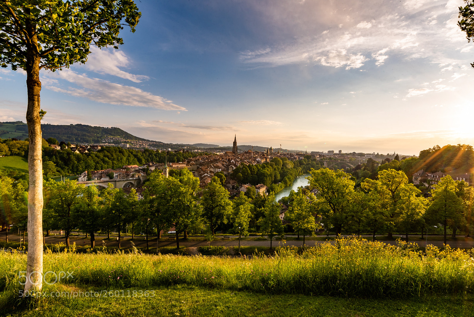Nikon D750 sample photo. Spring sunset in bern photography